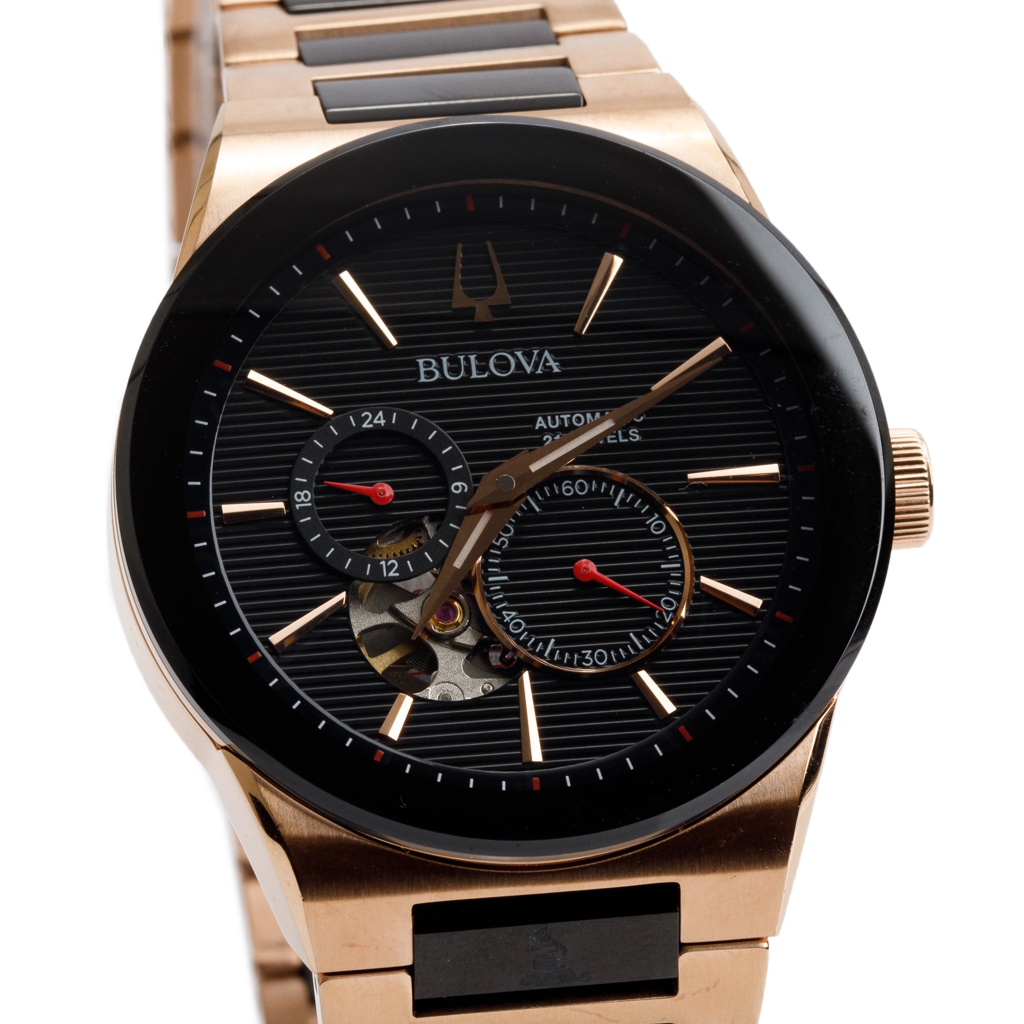 Bulova Rose Gold-Plated Stainless Steel Millennia Latin Grammy 41 MM Auotmatic Watch 98A236