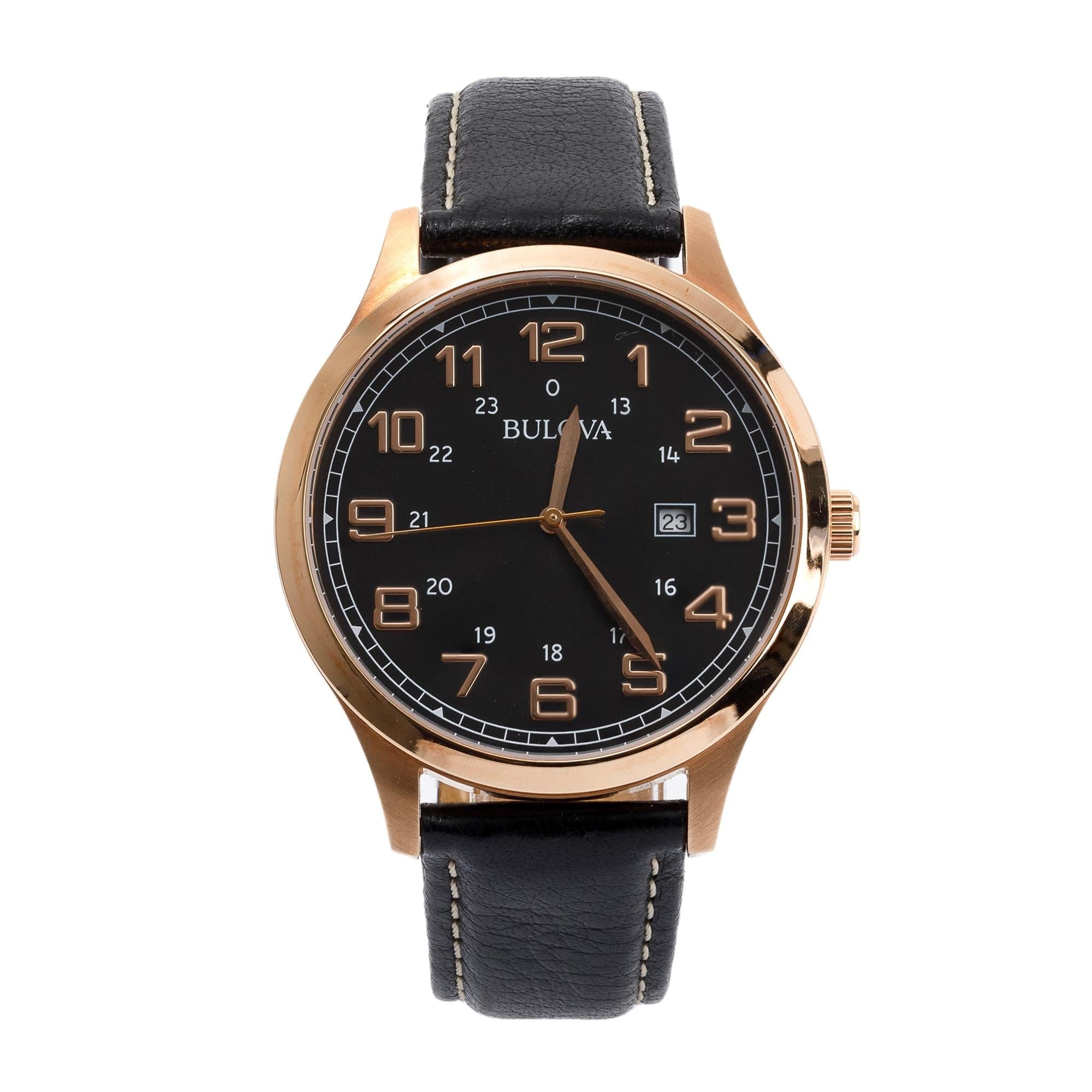 Bulova Rose Gold Tone Stainless Steel Dress 42 MM Watch