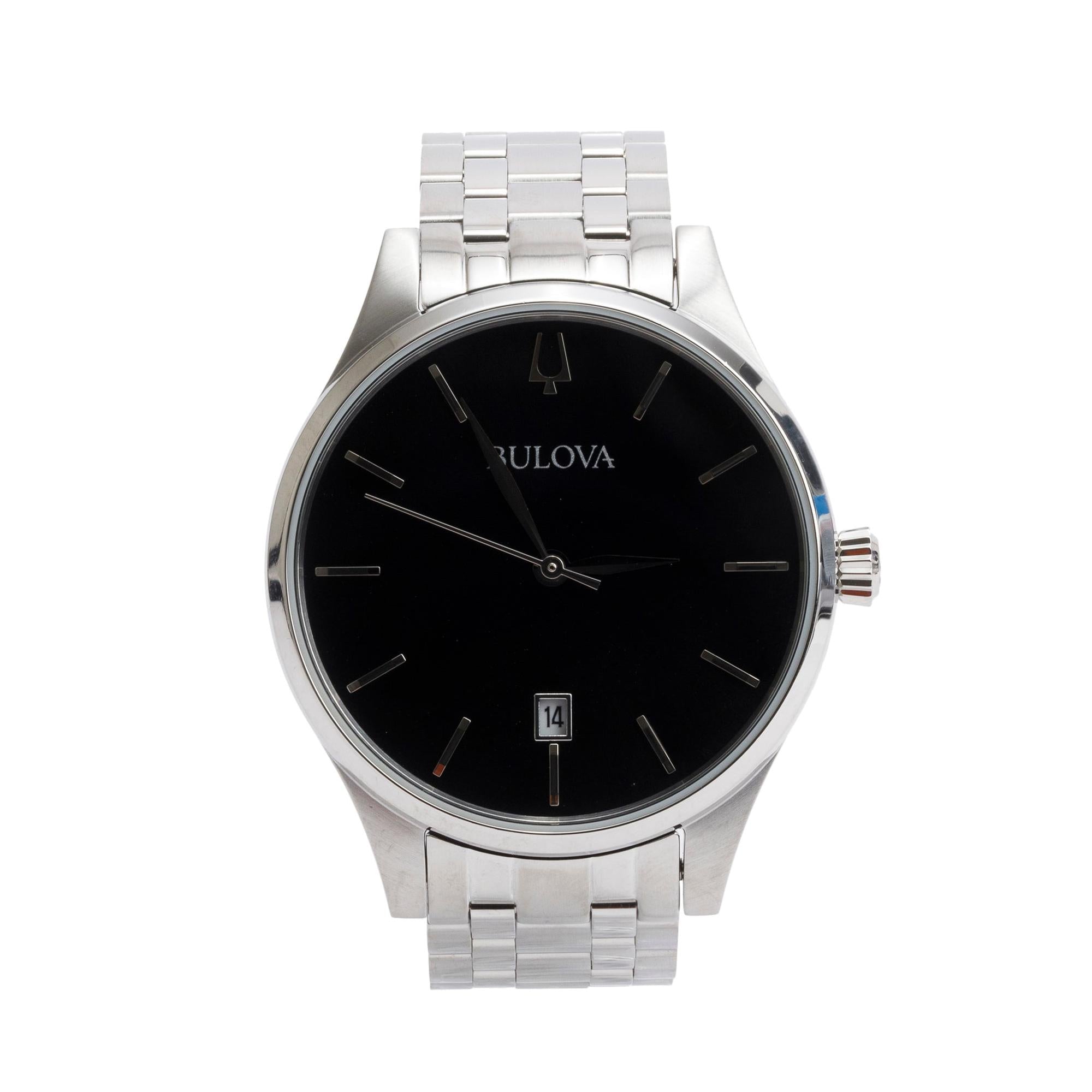 Bulova Stainless Steel Classic 36 MM Quartz Watch 96M150