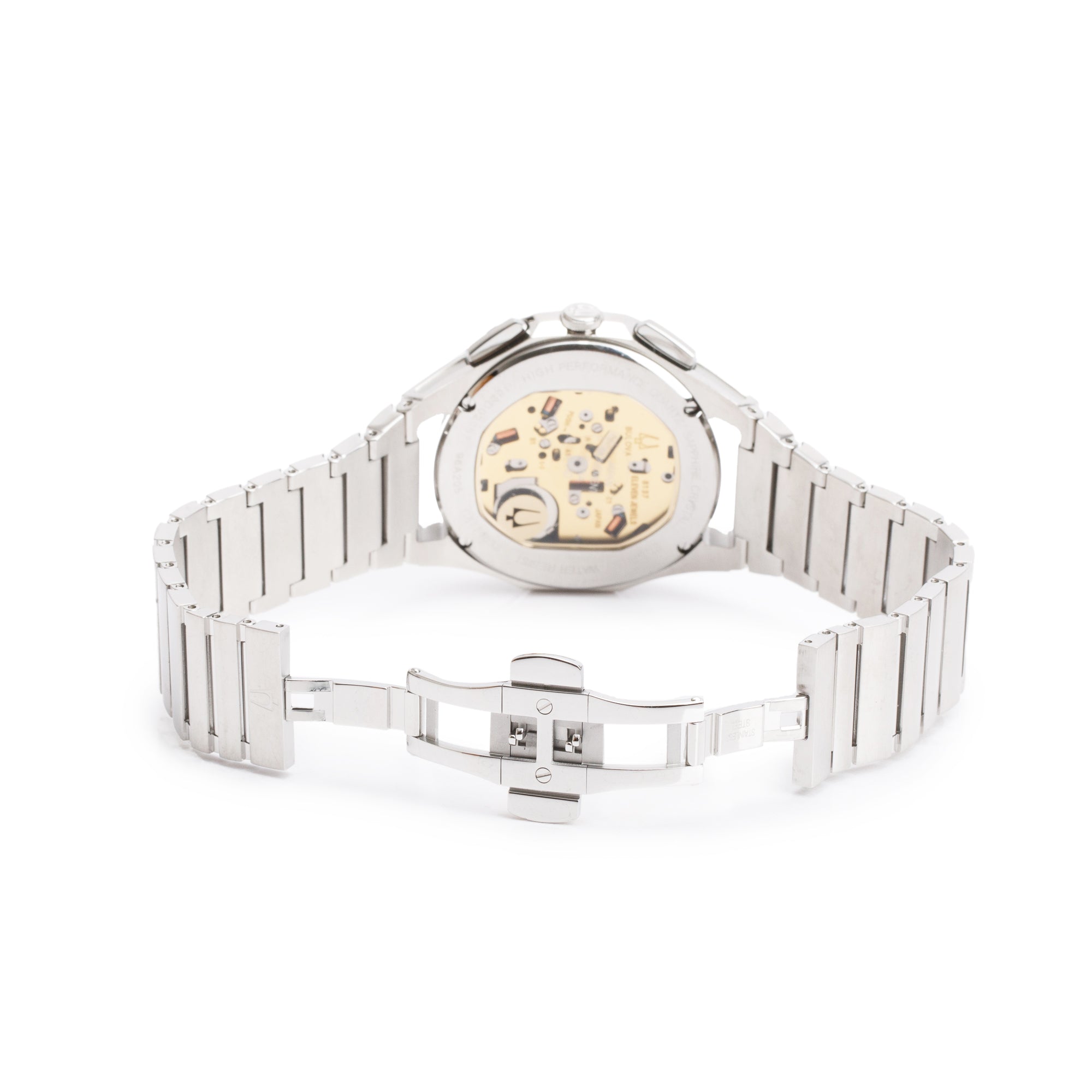 Bulova Stainless Steel Curv 44 MM Chronograph Quartz Watch 96A205