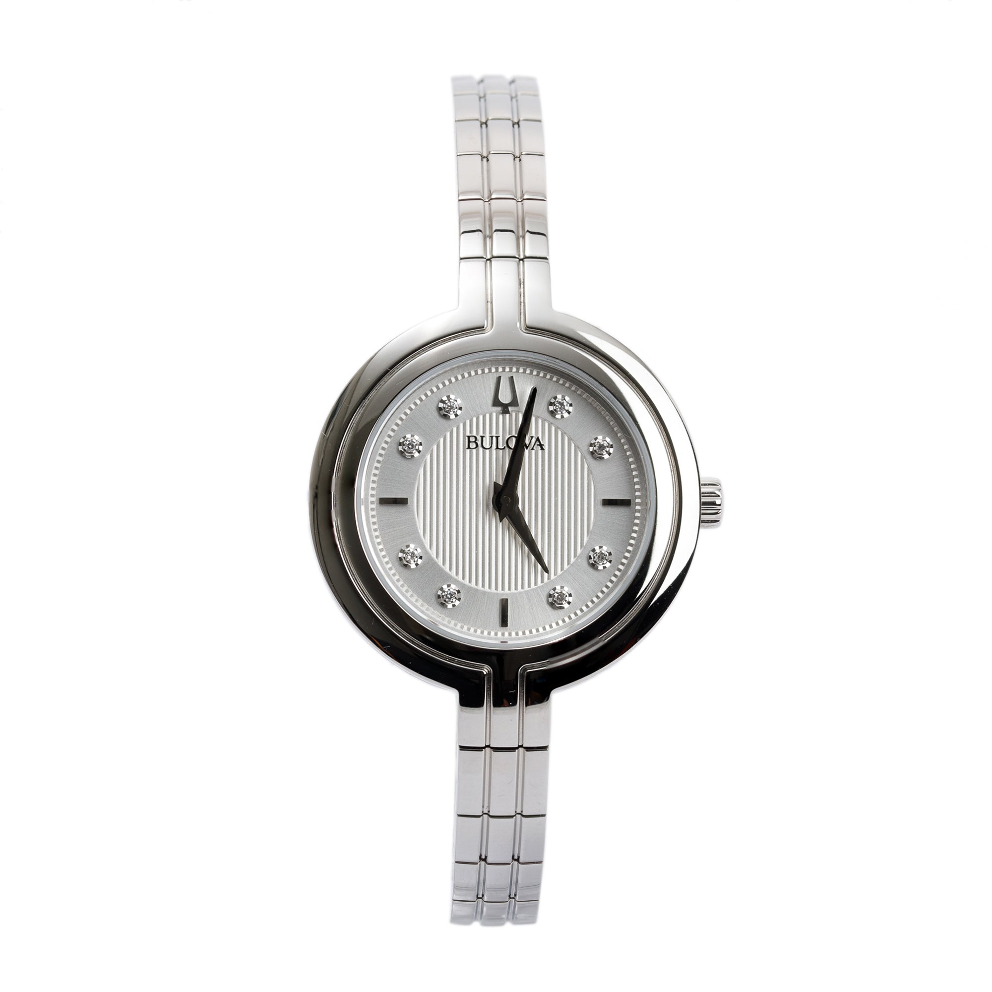 Bulova Stainless Steel Diamond Dial Rhapsody Classic Diamond Dial 30 MM Watch w/ Box