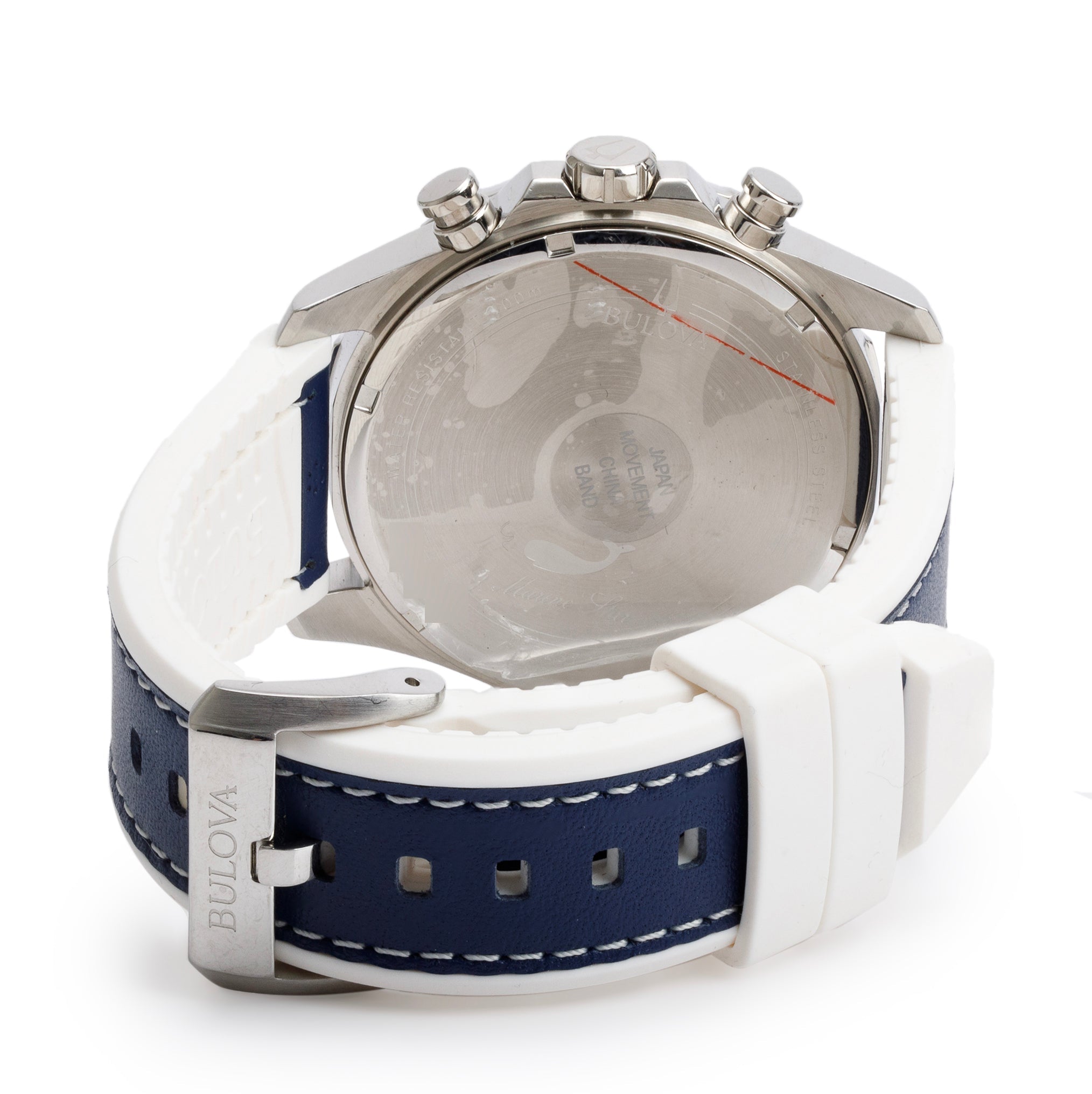 Bulova Stainless Steel Marine Star 43 MM Chronograph Quartz Watch 96B287