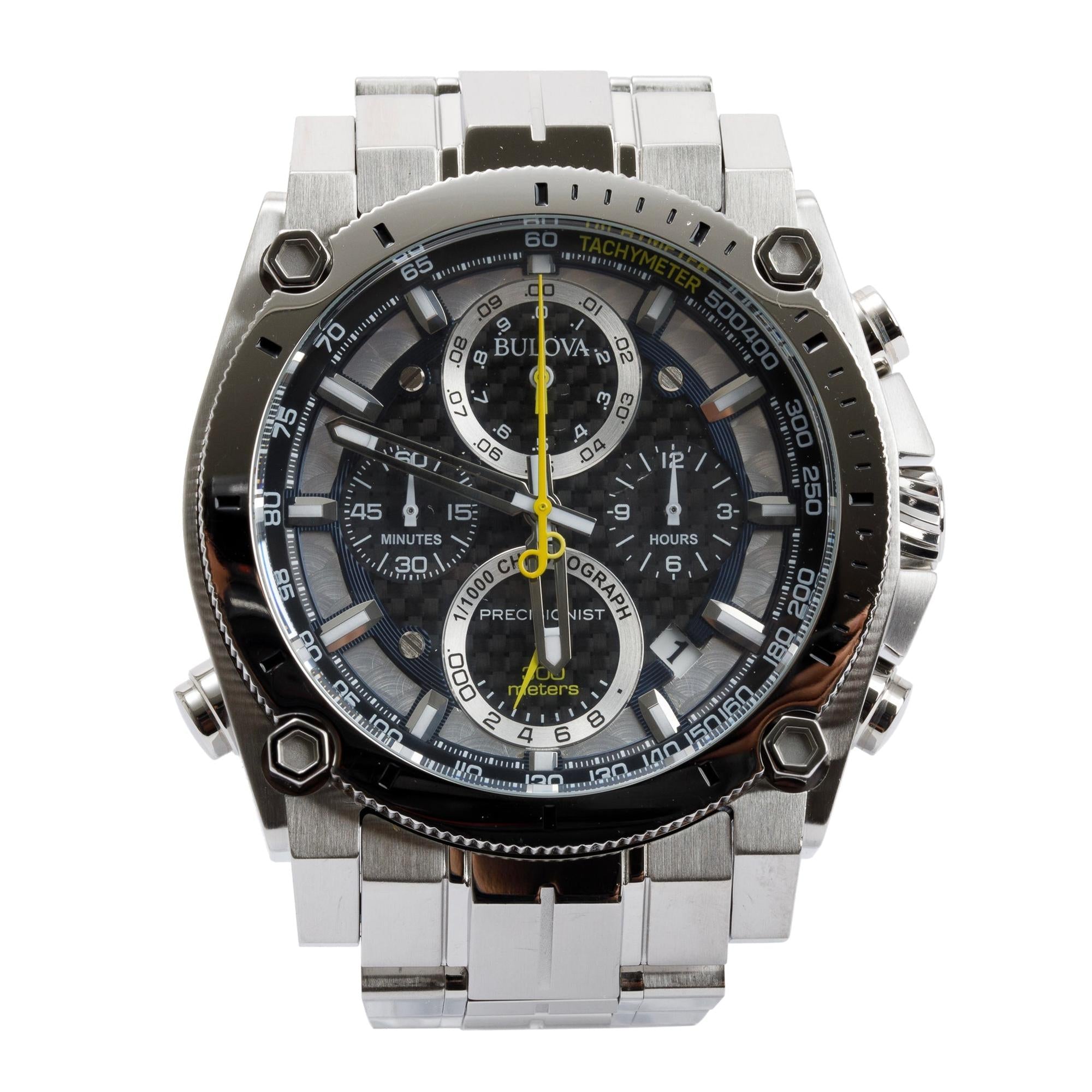 Bulova Stainless Steel Precisionist Chronograph 46.5 MM Quartz Watch