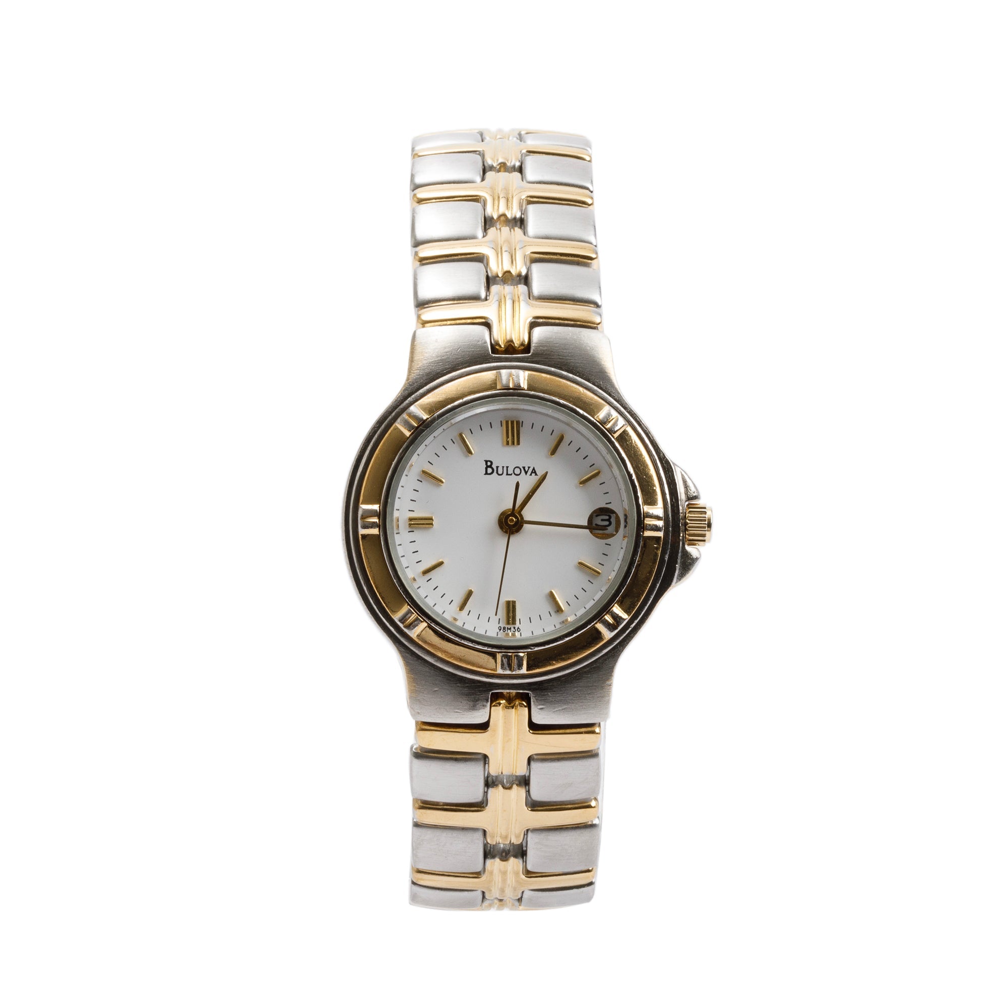 Bulova Two-Tone Stainless Steel Classic 25 MM Ladies Quartz Watch 98M36