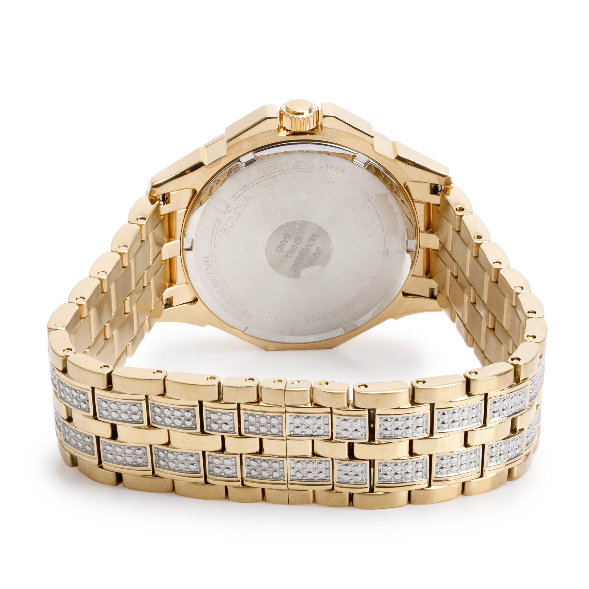 Bulova Yellow Gold-Plated Stainless Steel Octava Crystal 41.5 MM Quartz Watch 98C126