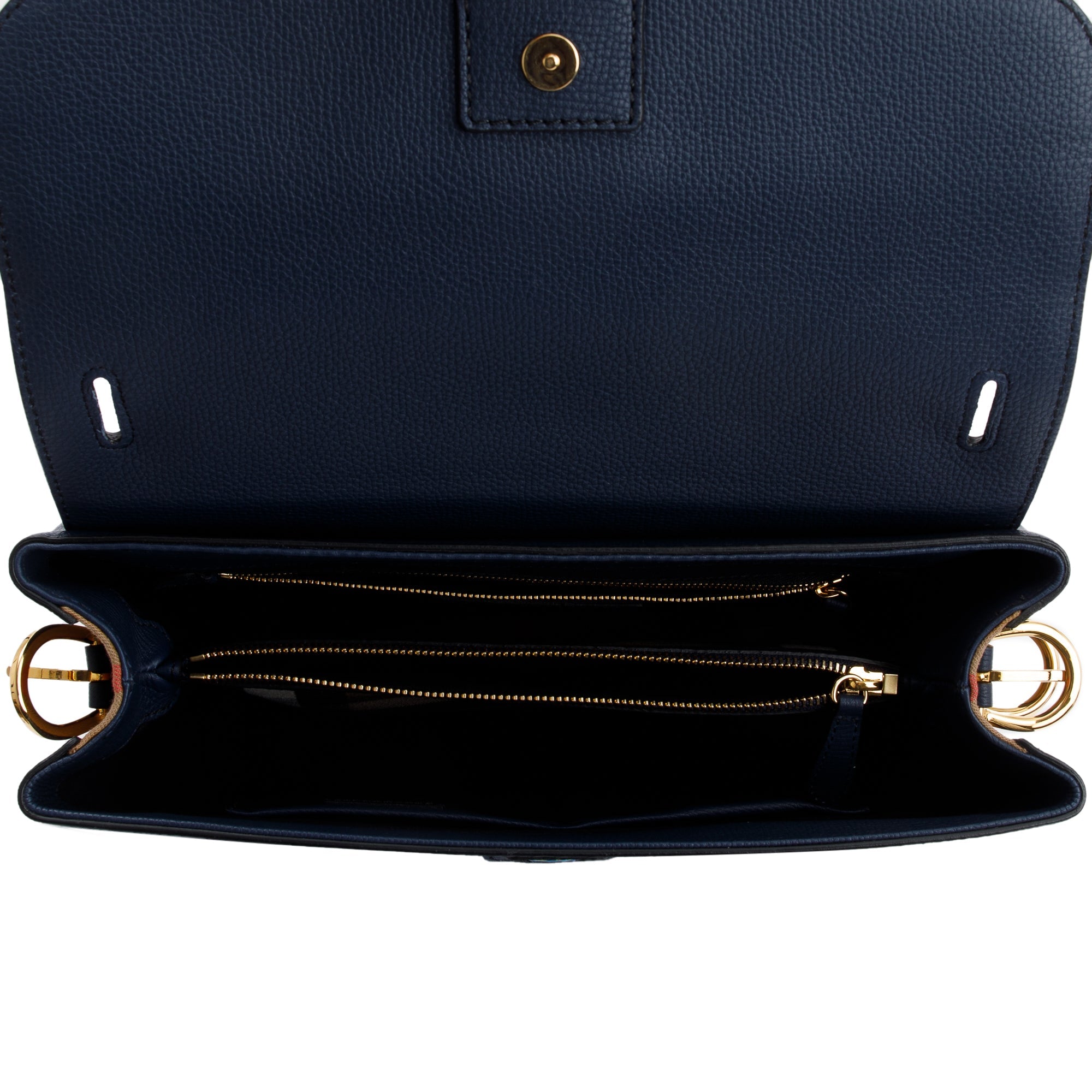 Burberry 2022 Blue Derby Calfskin House Check Medium Camberley Bag w/ Strap & Receipt