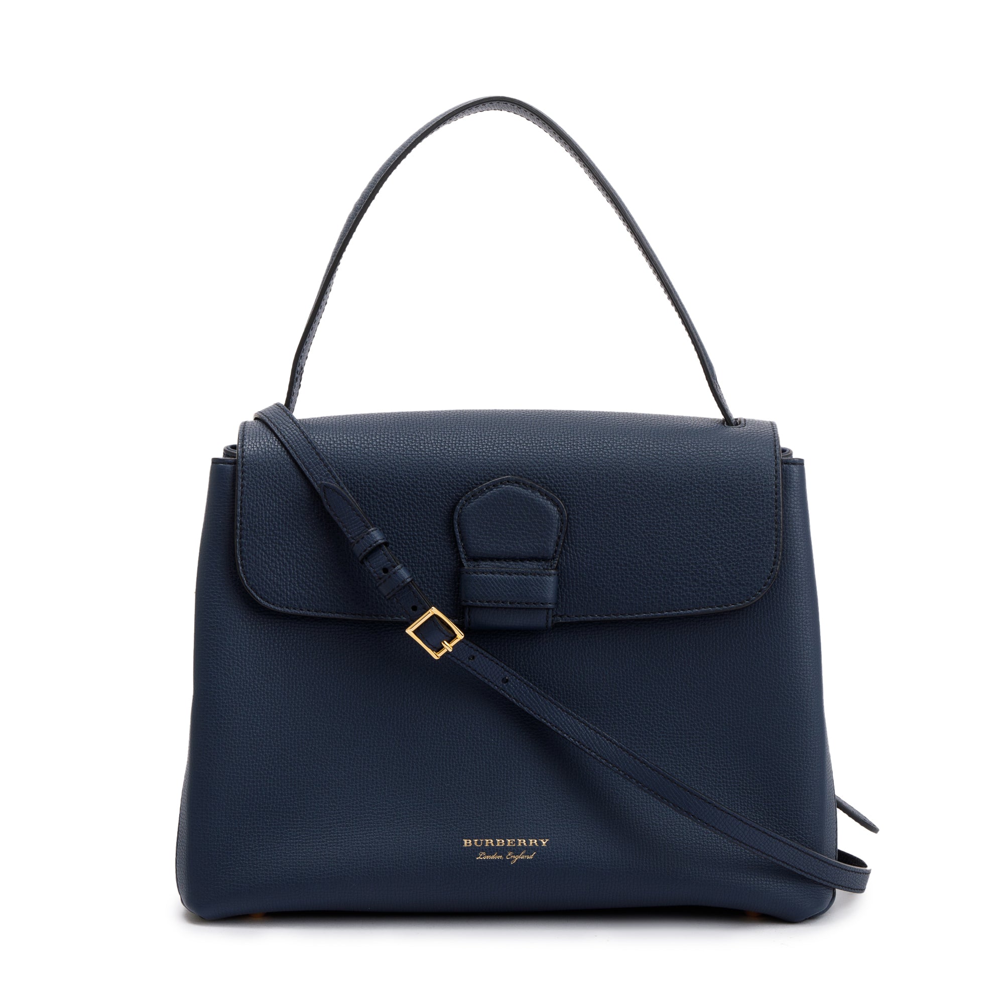 Burberry 2022 Blue Derby Calfskin House Check Medium Camberley Bag w/ Strap & Receipt