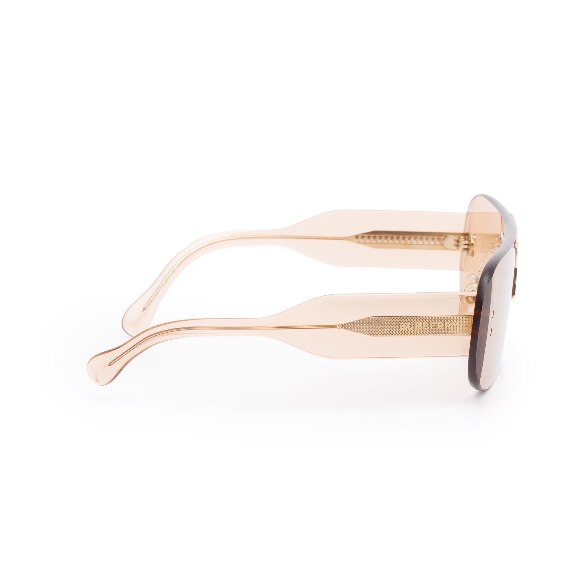 Burberry B 3123 Brown Transparent Acetate Shield Sunglasses w/ Case