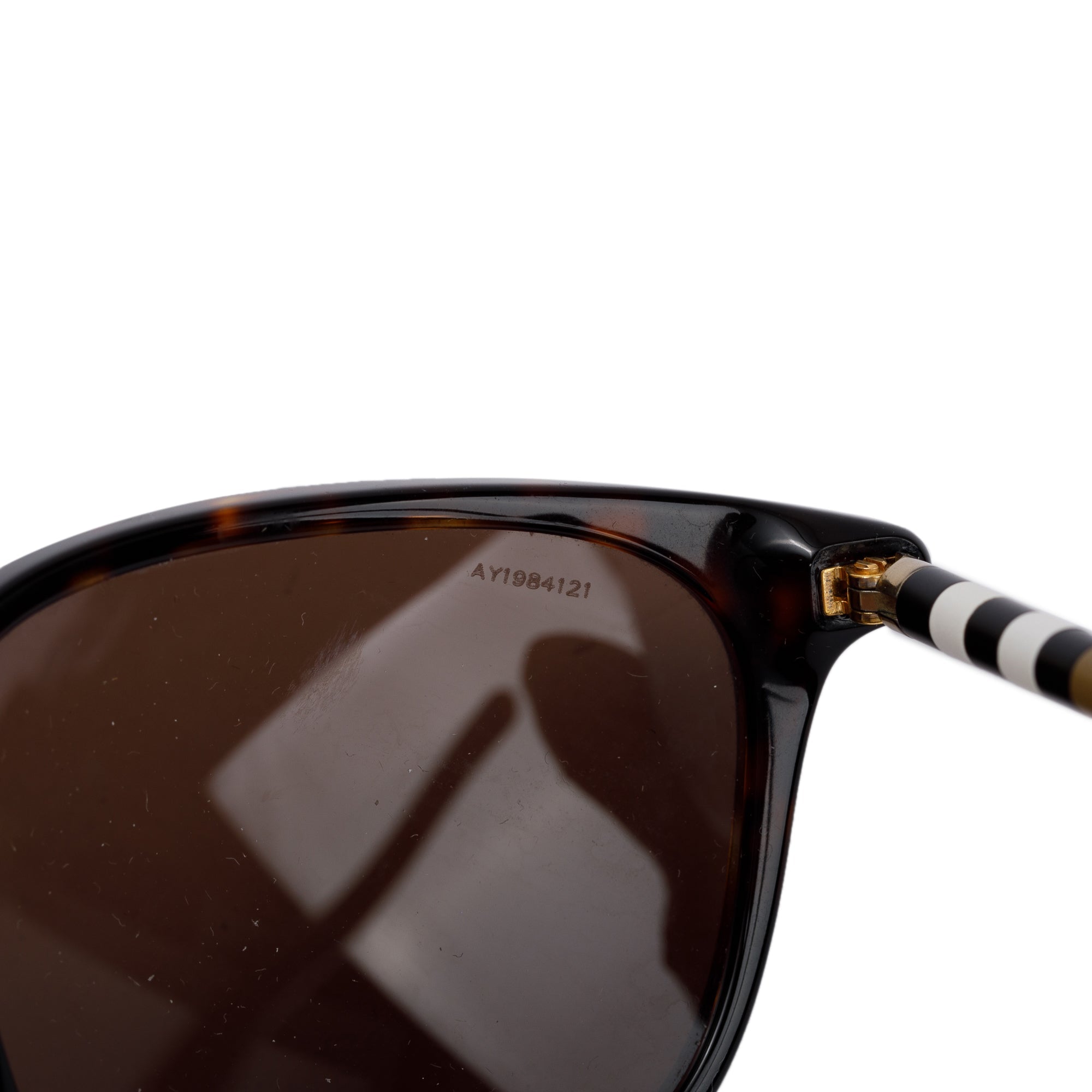 Burberry B 4144 Check & Havana Acetate Round Sunglasses w/ Box & Case