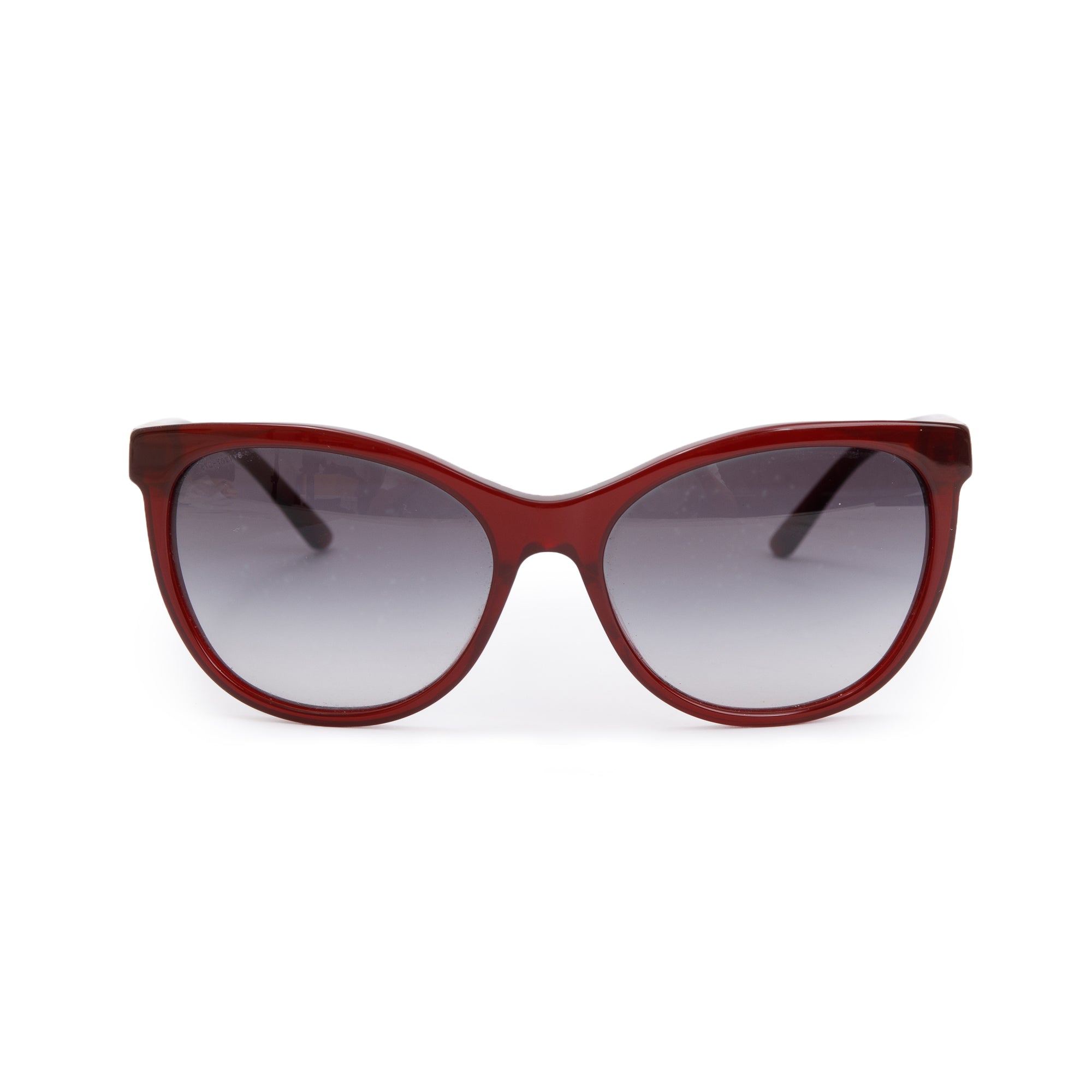 Burberry B 4199 Check & Burgundy Acetate Cat-Eye Sunglasses