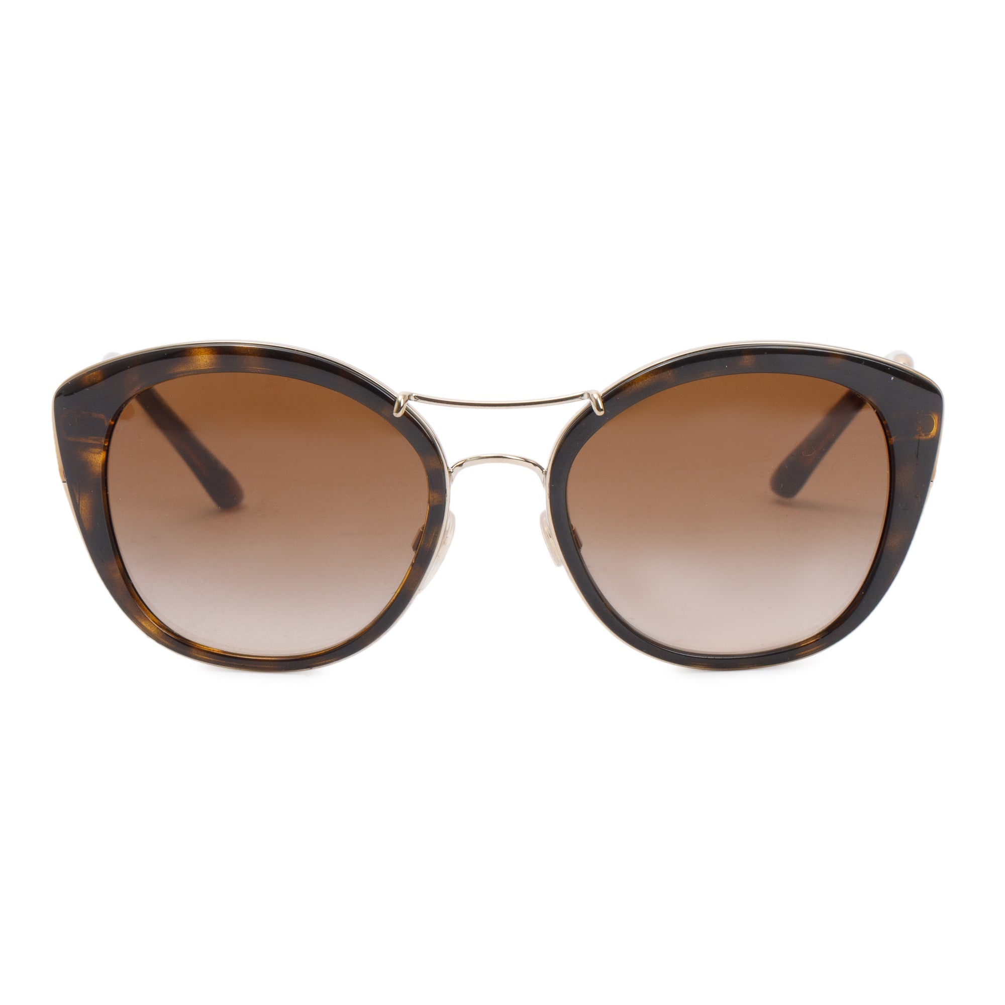 Burberry B 4251-Q Check & Havana Acetate Cat-Eye Sunglasses w/ Case