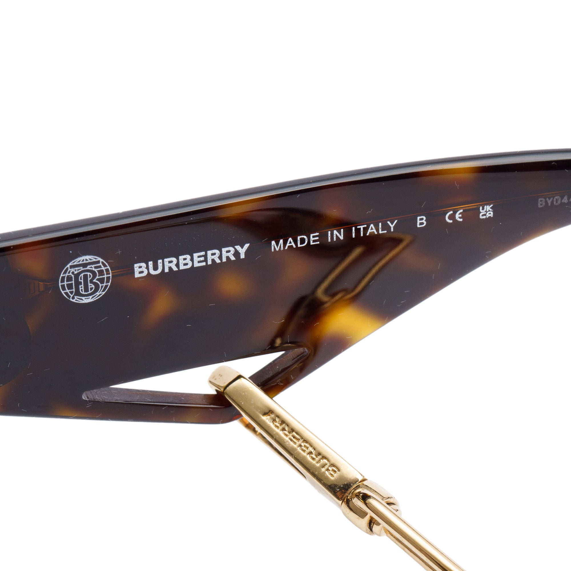 Burberry B 4336 Havana Acetate Poppy Be Rectangular Sunglasses w/ Case & Chain