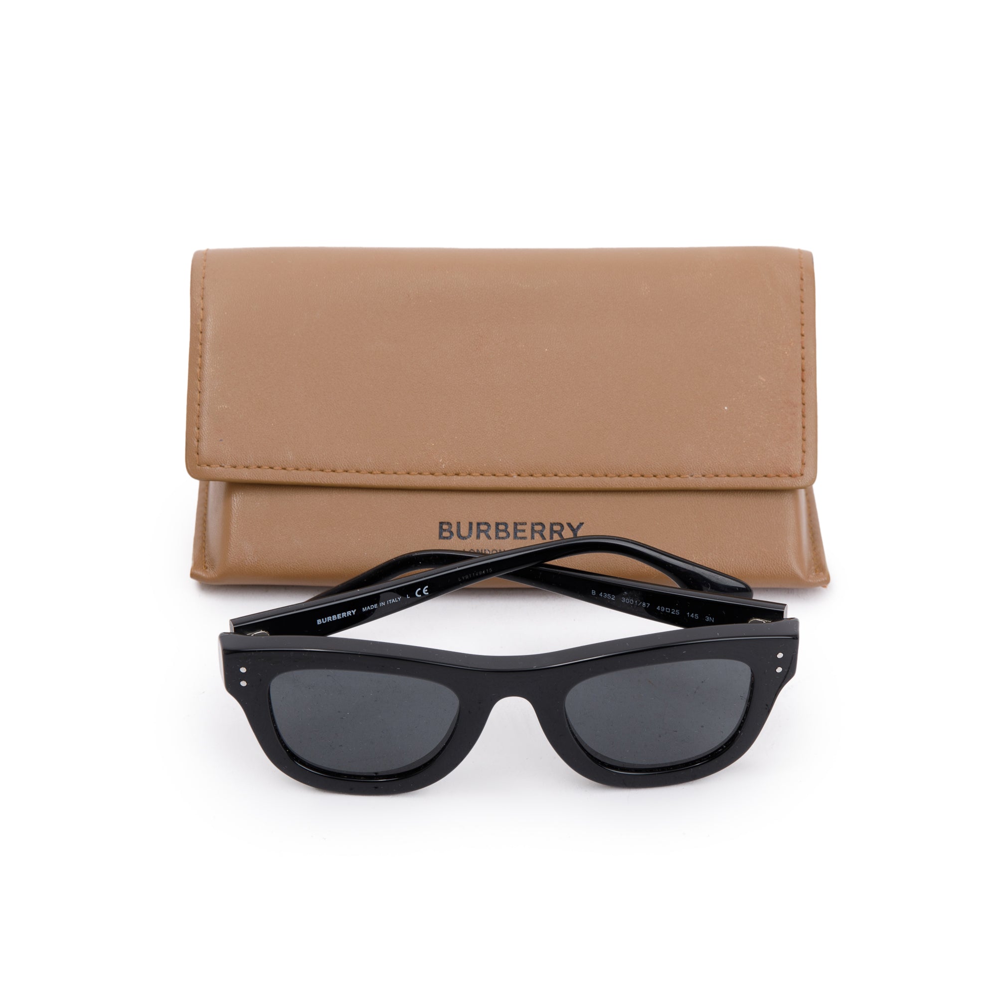 Burberry B 4352 Black Acetate Sidney Sunglasses w/ Case