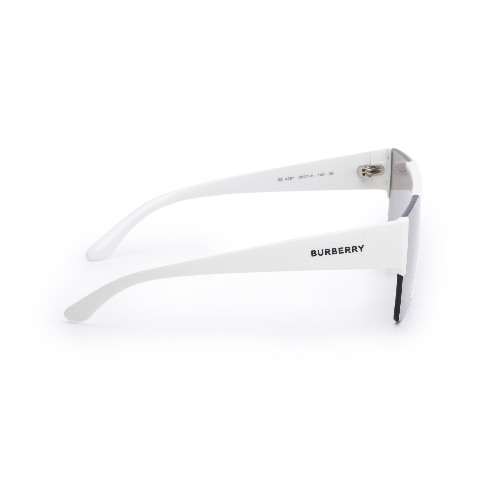 Burberry BE 4291 White Acetate Logo Shield Sunglasses w/ Case