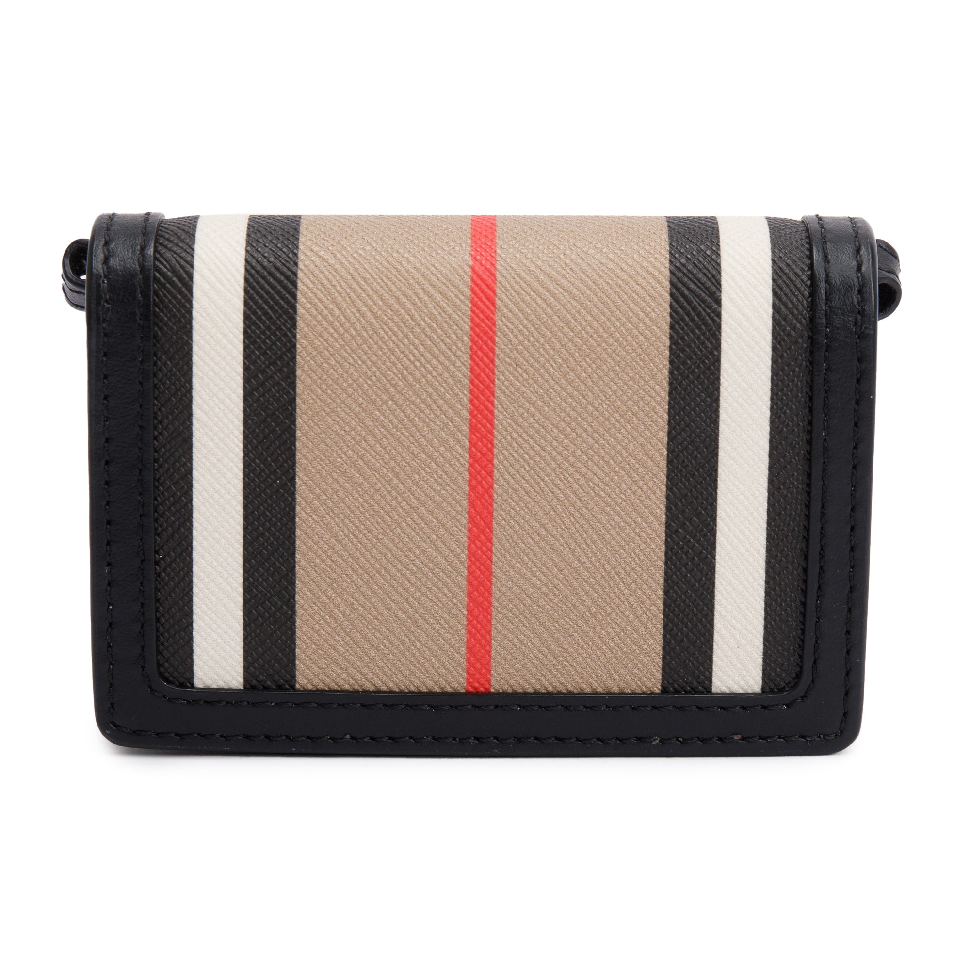 Burberry Beige E-Canvas Icon Stripe Card Holder Wallet