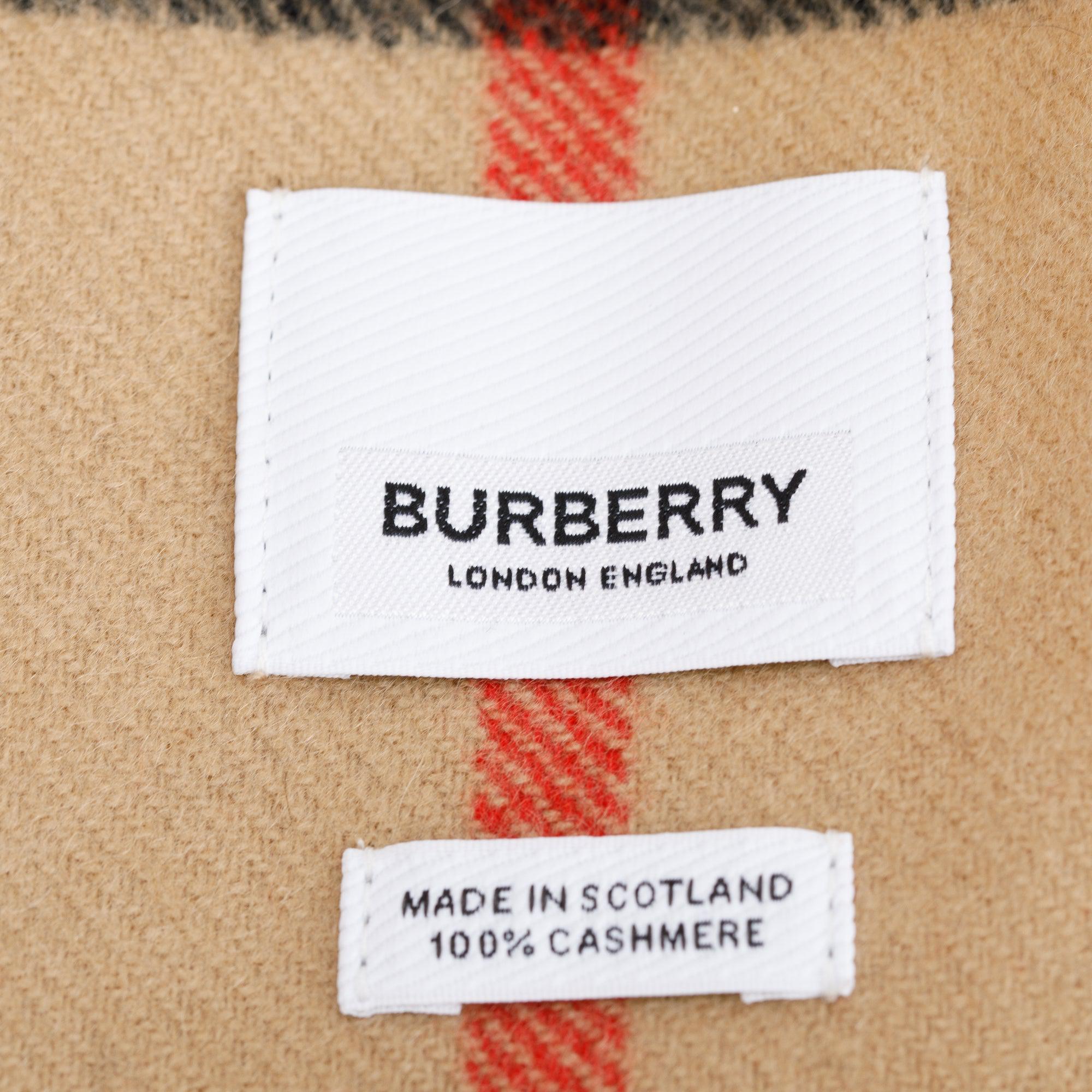 Burberry Beige Giant House Check Cashmere Scarf w/ Box
