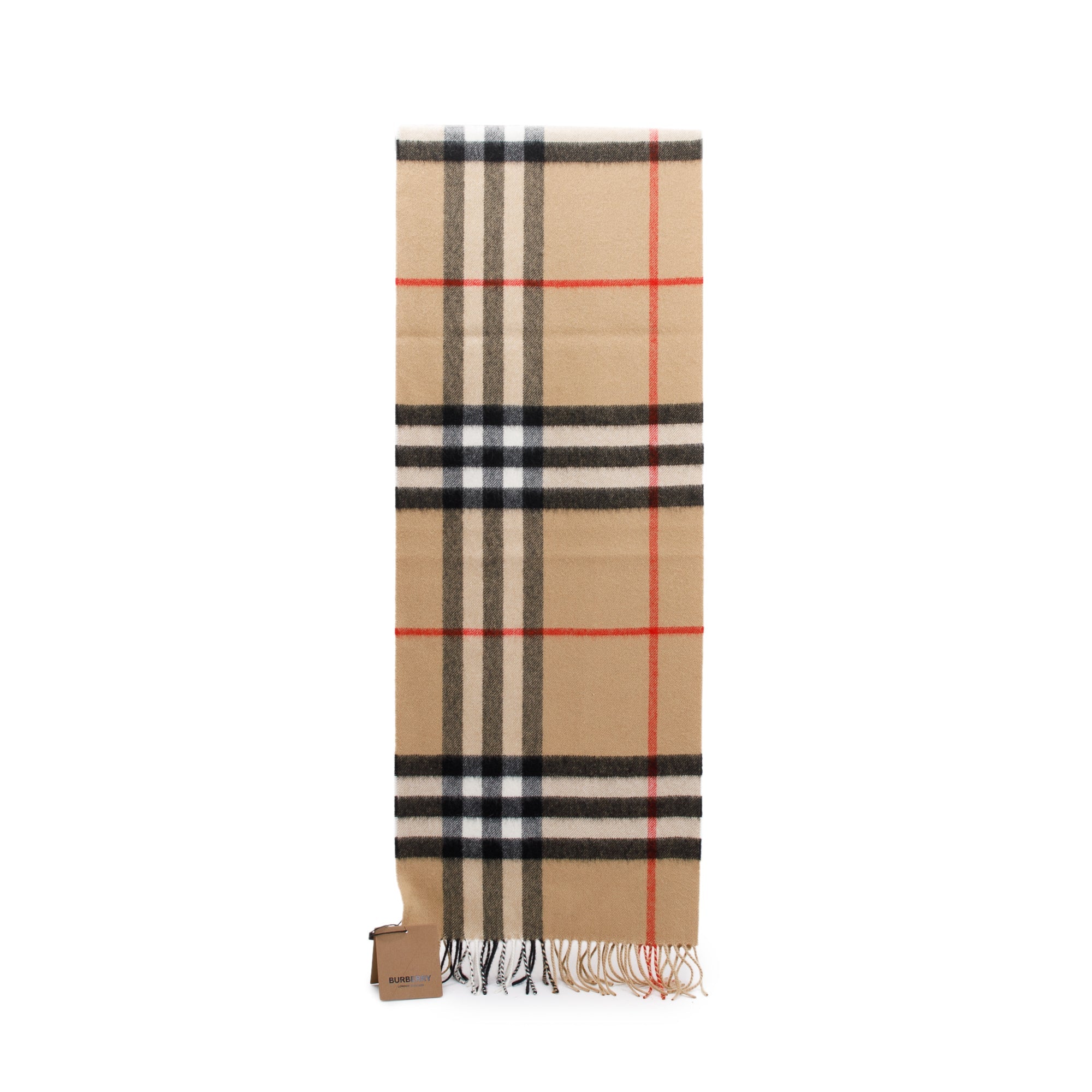 Burberry Beige Giant House Check Cashmere Scarf w/ Box
