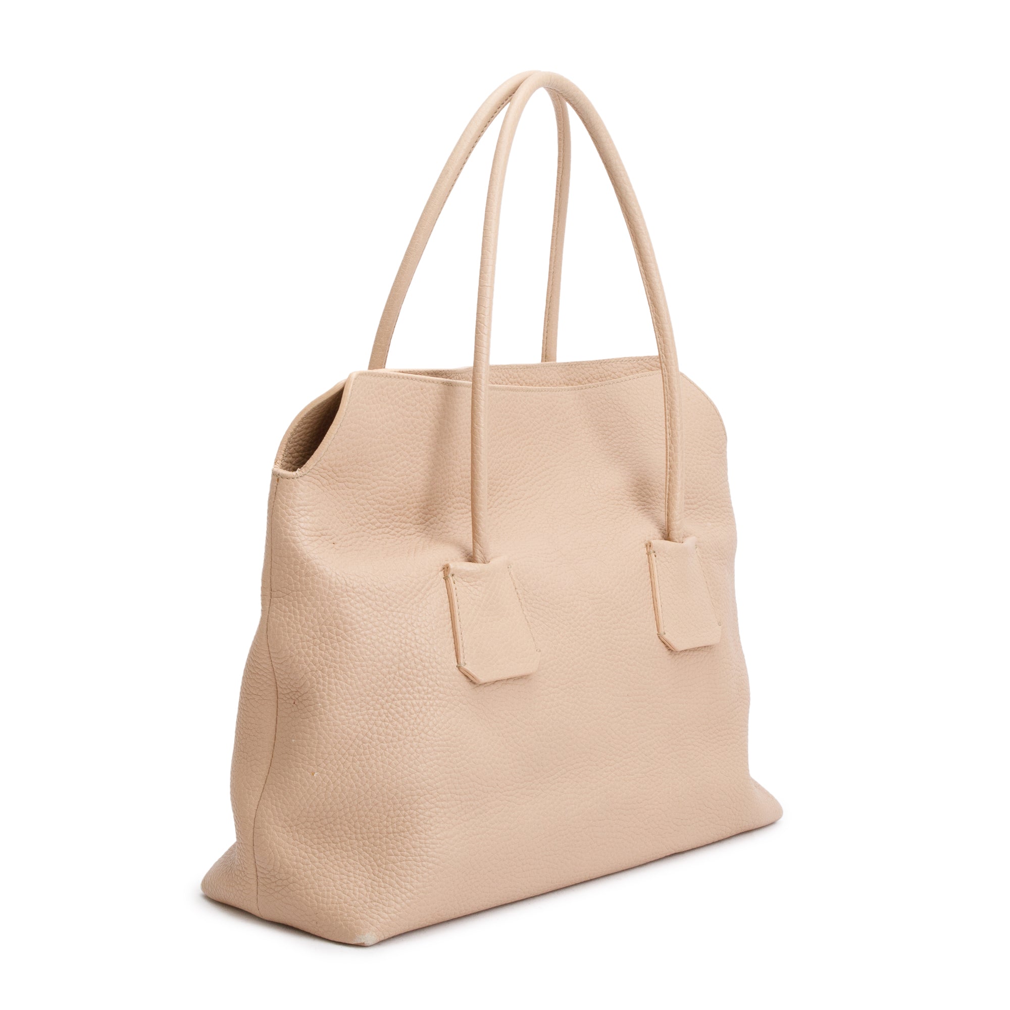 Burberry Beige Grained Calfskin Leather Baynard Tote Bag