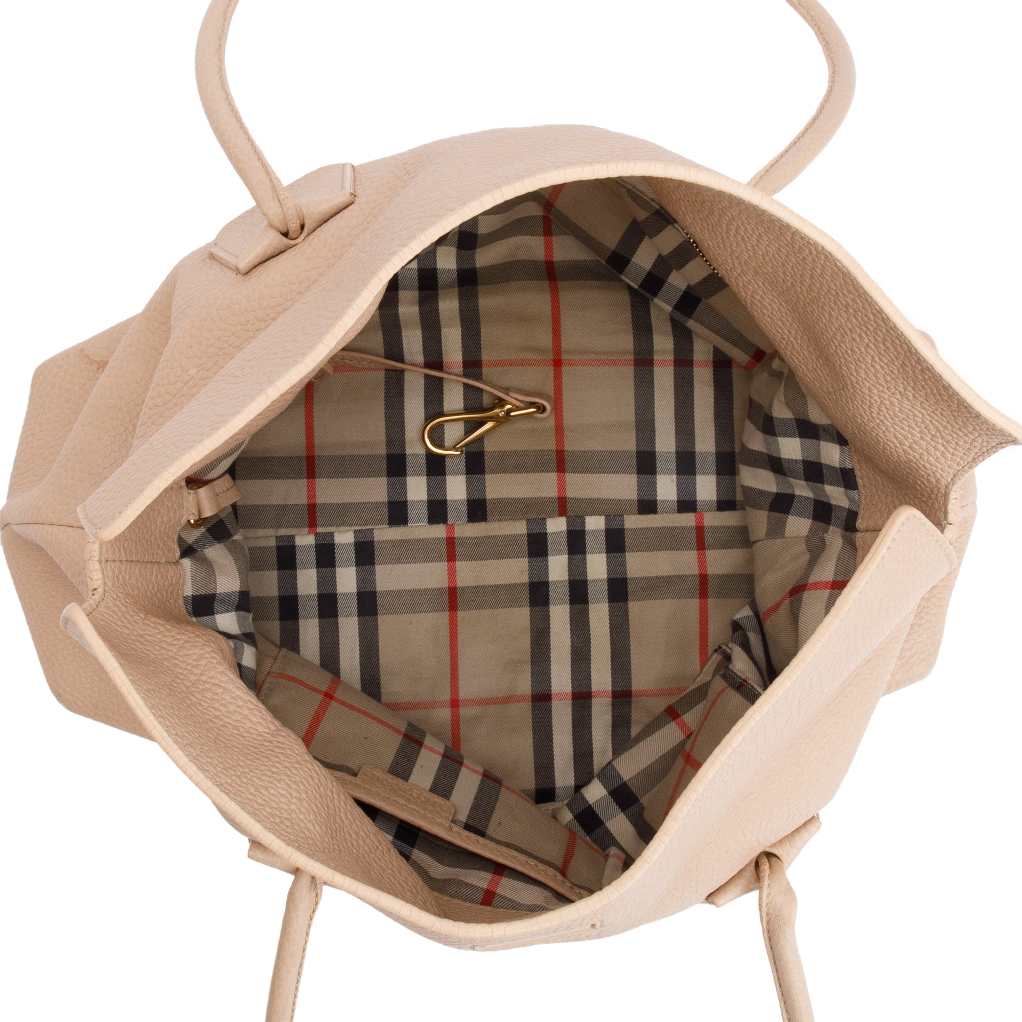 Burberry Beige Grained Calfskin Leather Baynard Tote Bag