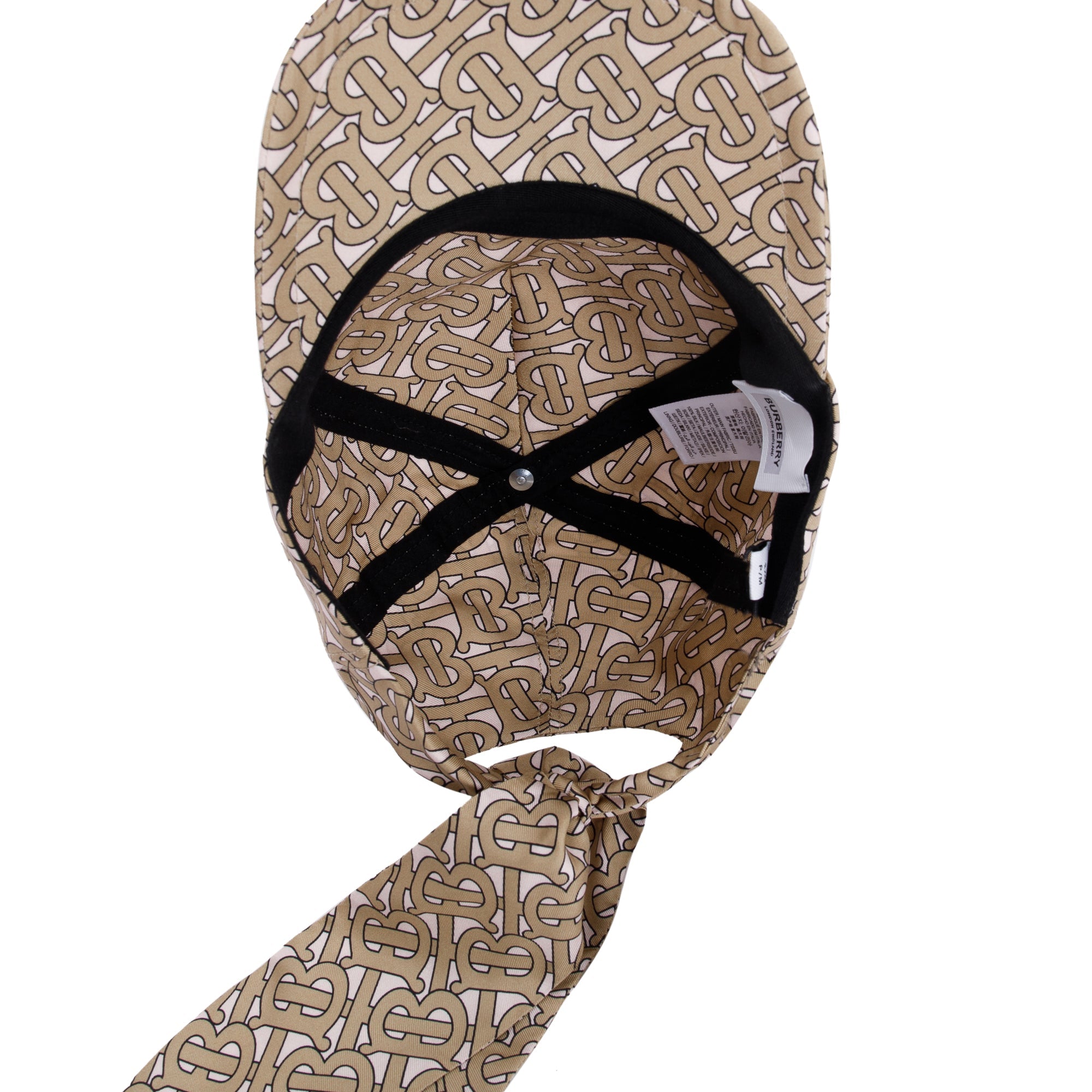 Burberry Beige Monogram Silk Foulard Baseball Cap, Size S/M w