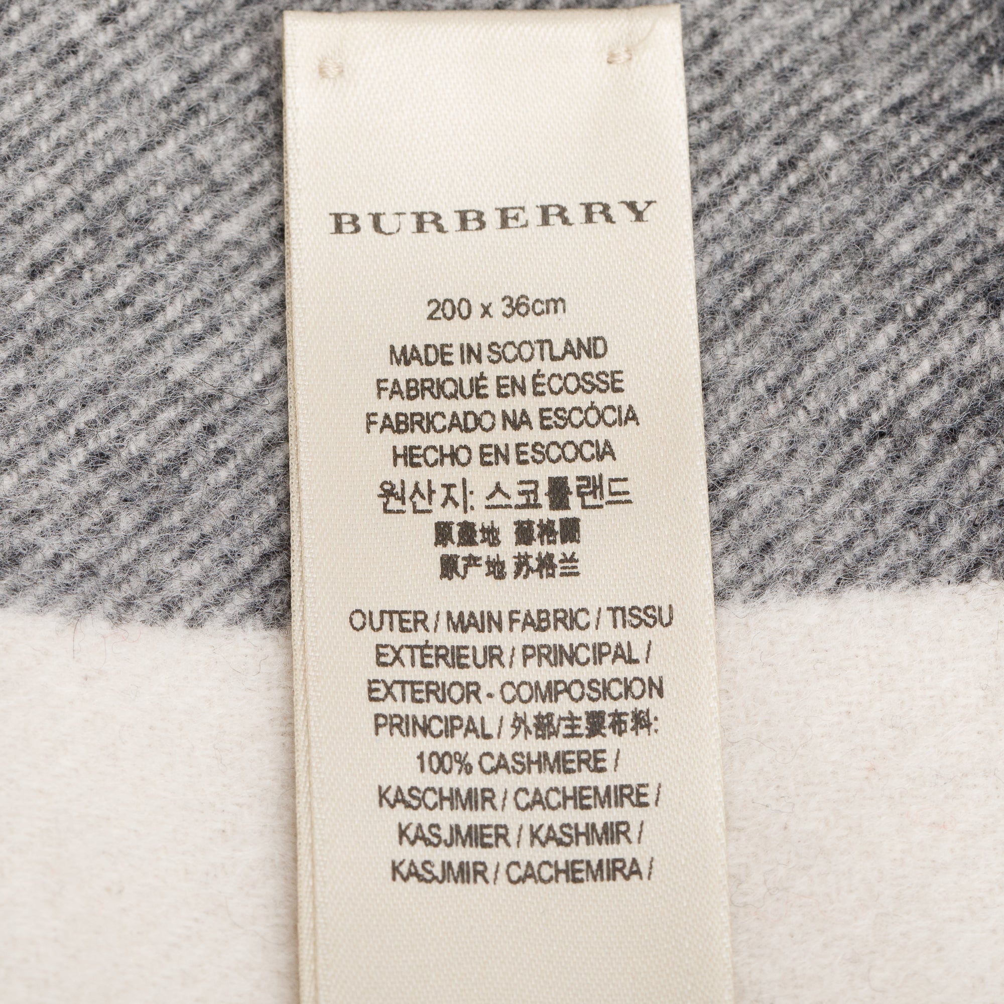 Burberry Beige Multicolor Horseferry House Check Cashmere Scarf w/ Box