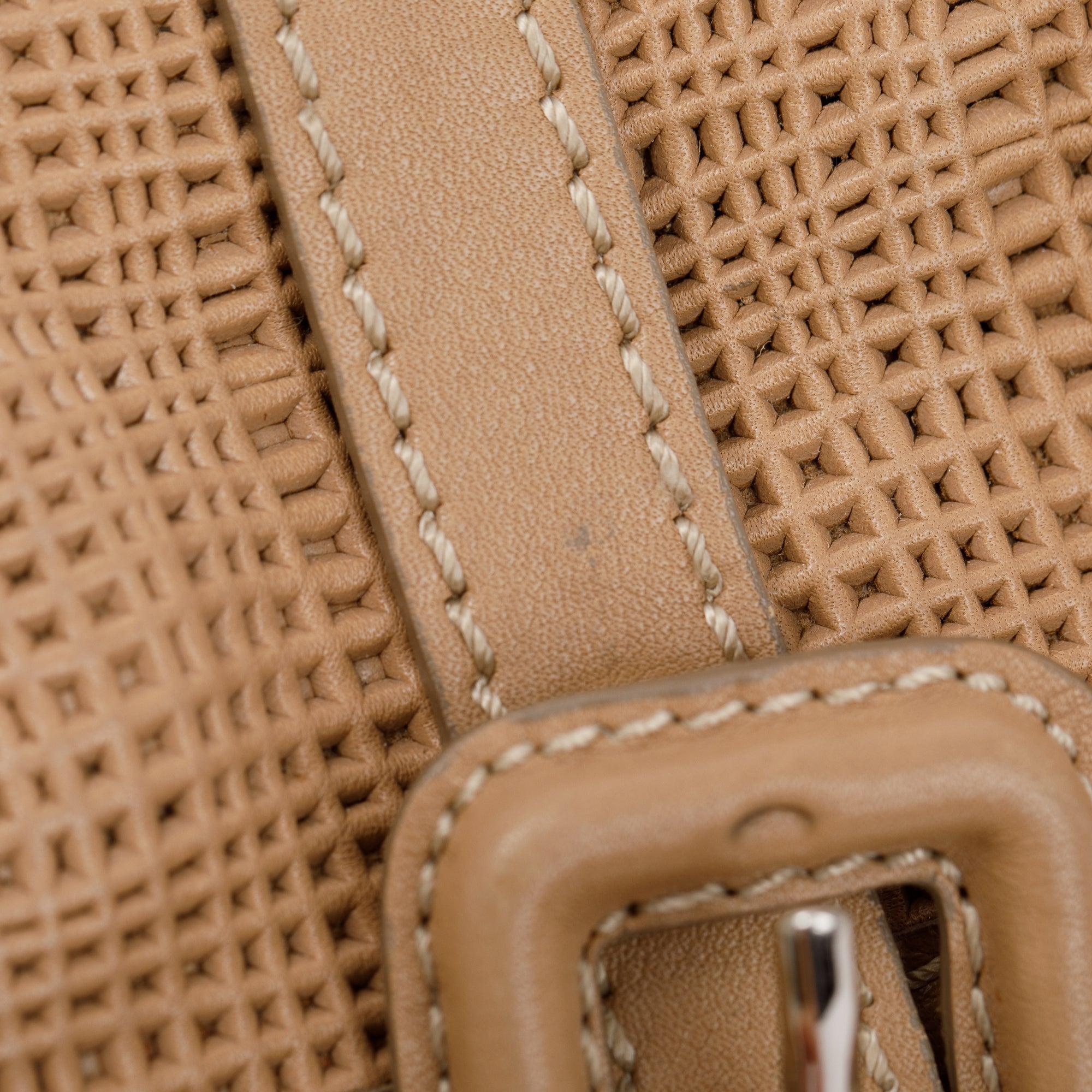 Burberry Beige Perforated Calfskin Leather Bromley Front Pocket Bag