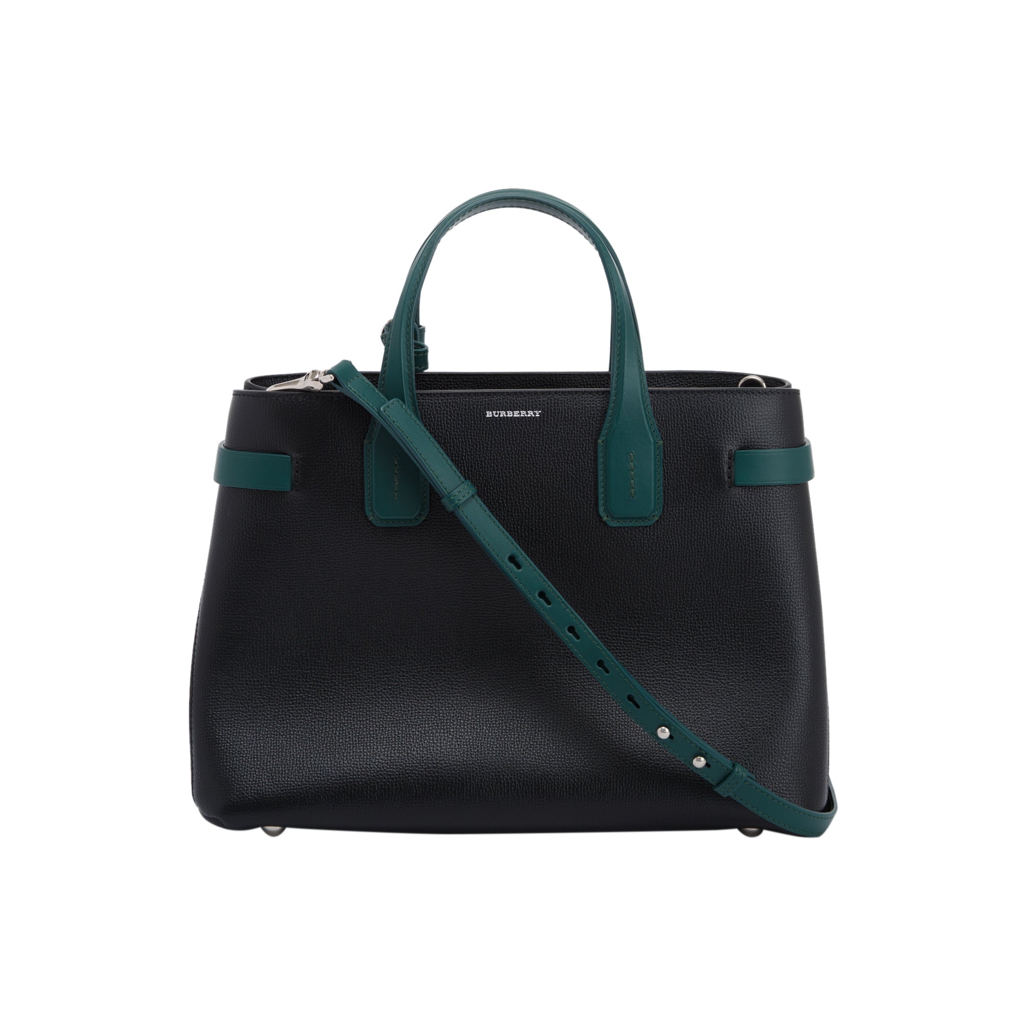 Burberry Bi-Color Leather Medium Banner Tote w/ Strap