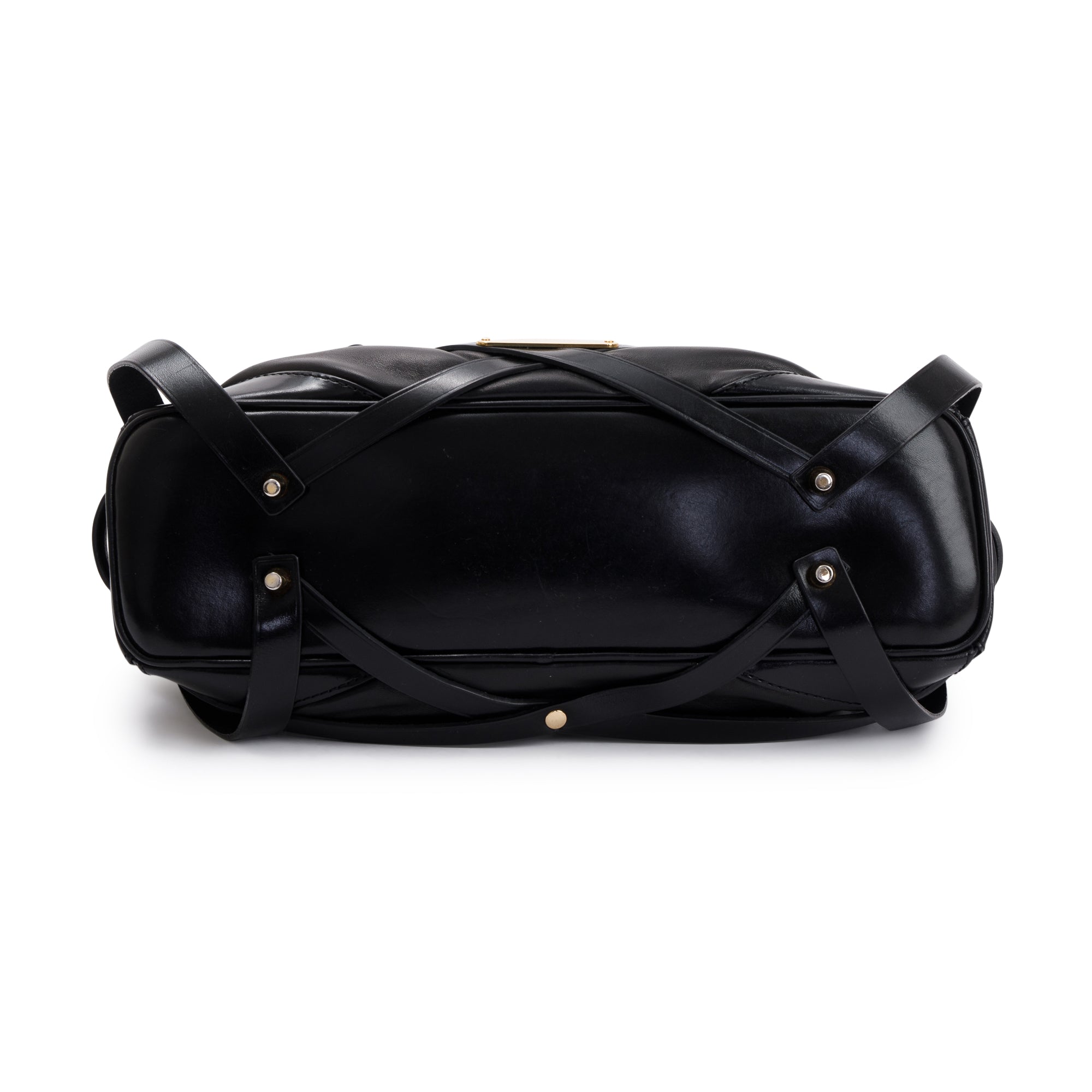 Burberry Black Calfskin Leather Bridle Gosford Hobo Bag