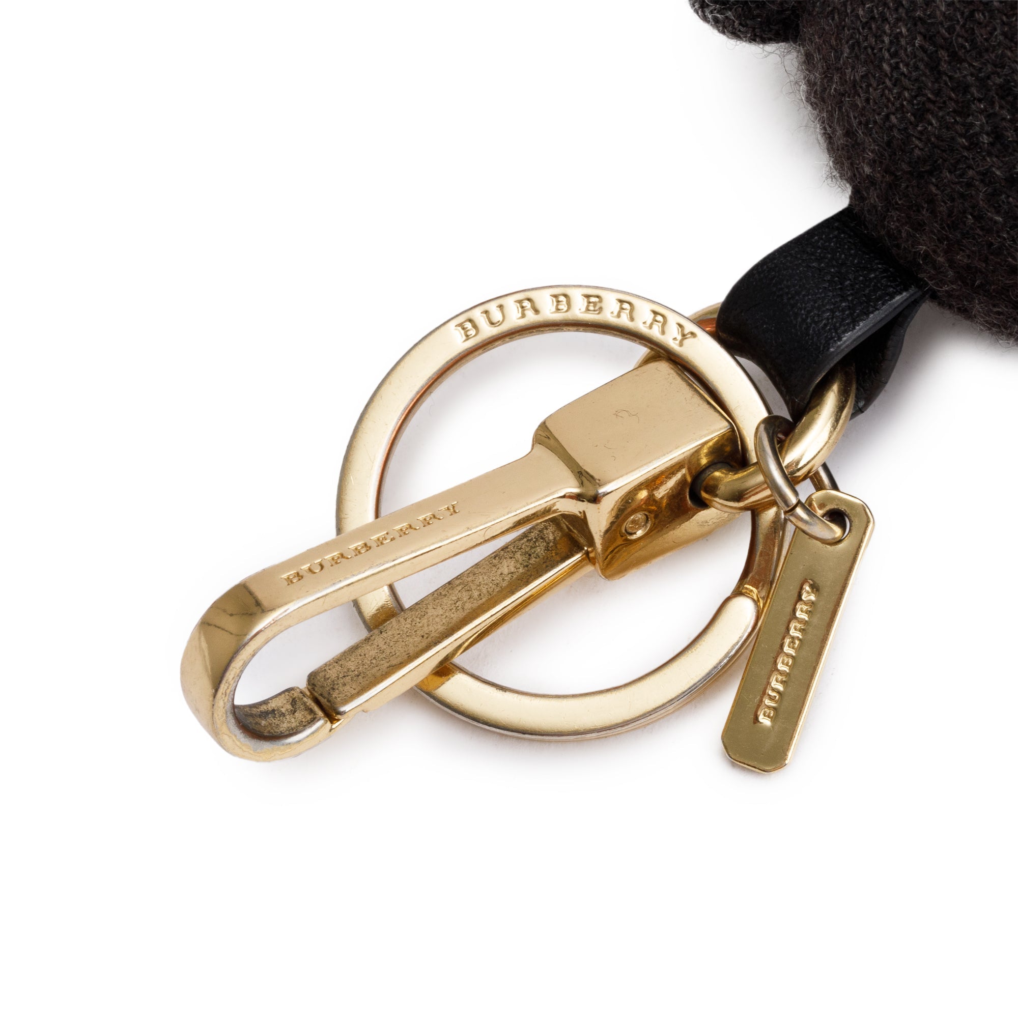 Burberry Black Check Cashmere Thomas Bear Bag Charm