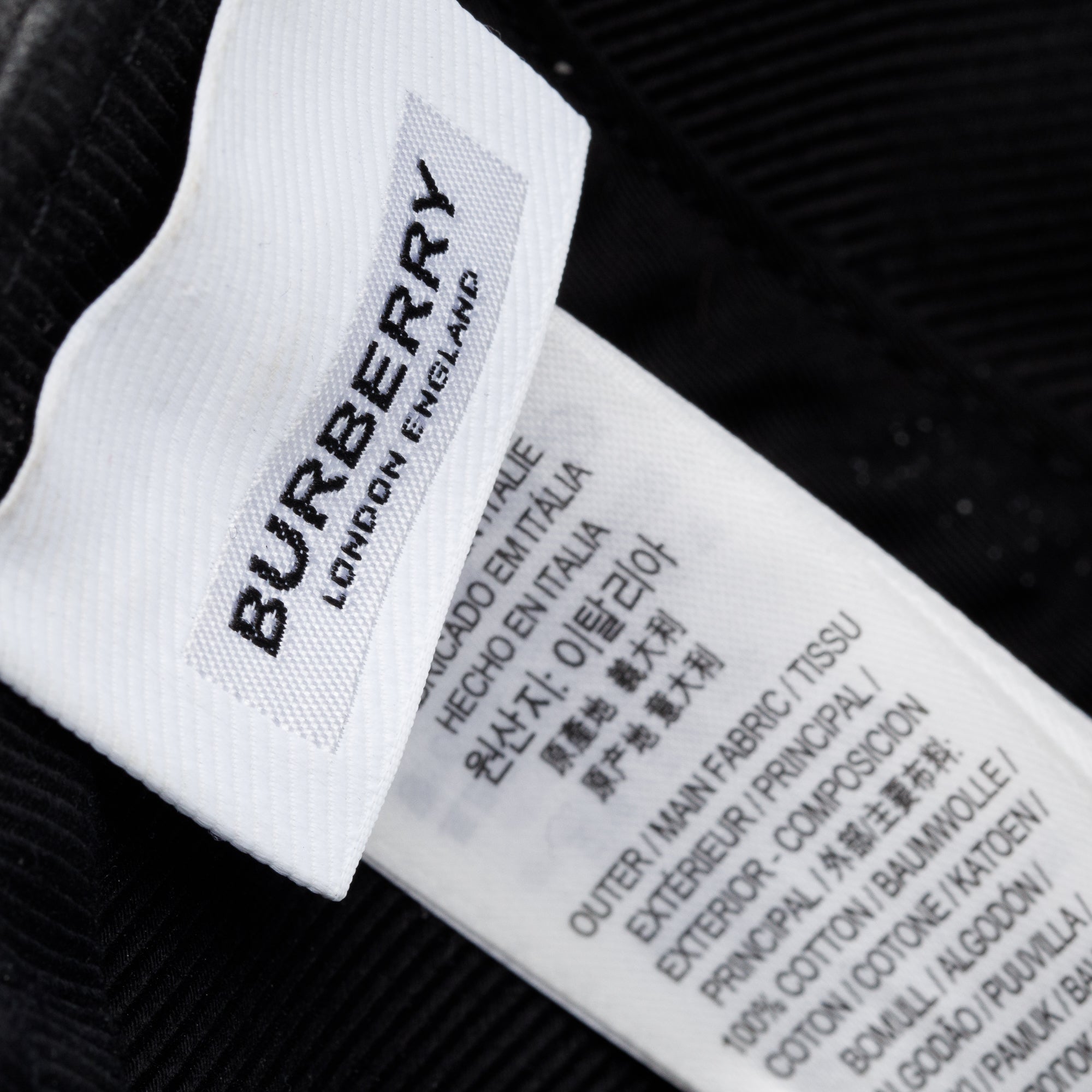 Burberry Black Cotton Burberry Horseferry Motif Baseball Hat, Size S