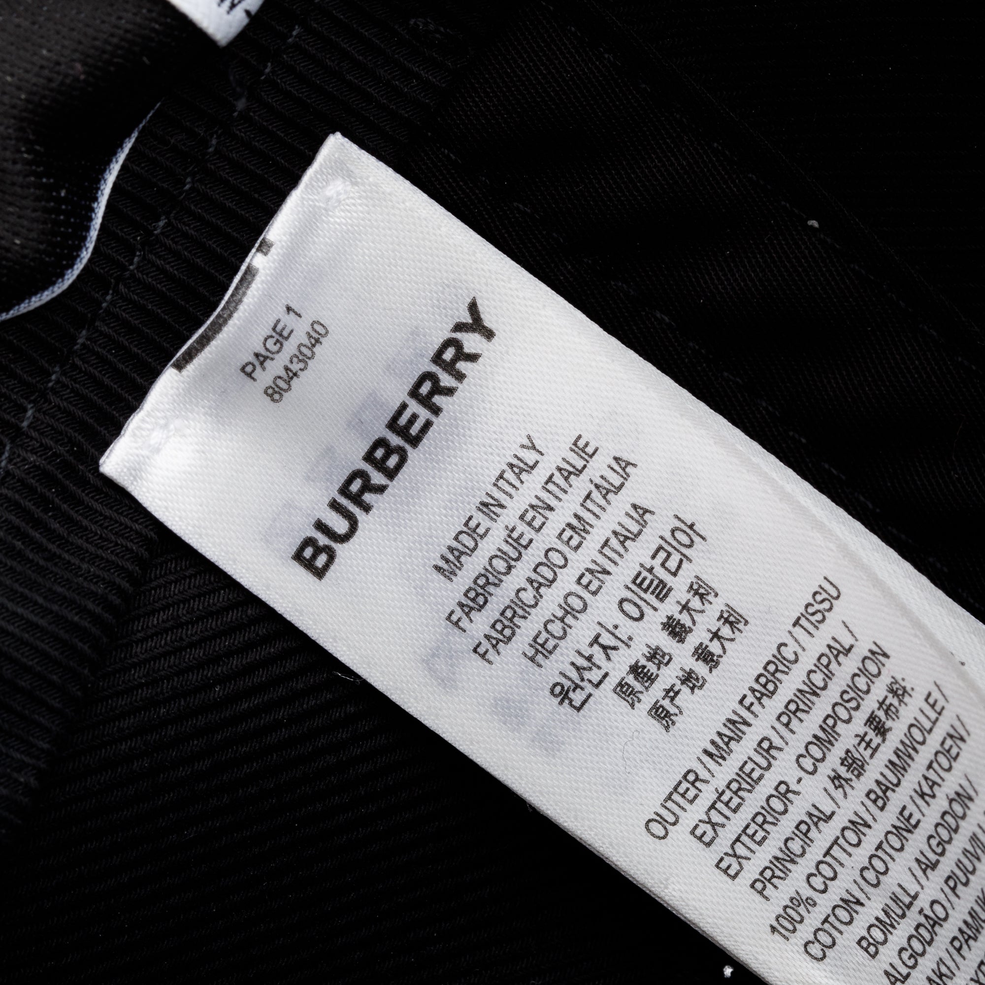 Burberry Black Cotton Burberry Horseferry Motif Baseball Hat, Size S