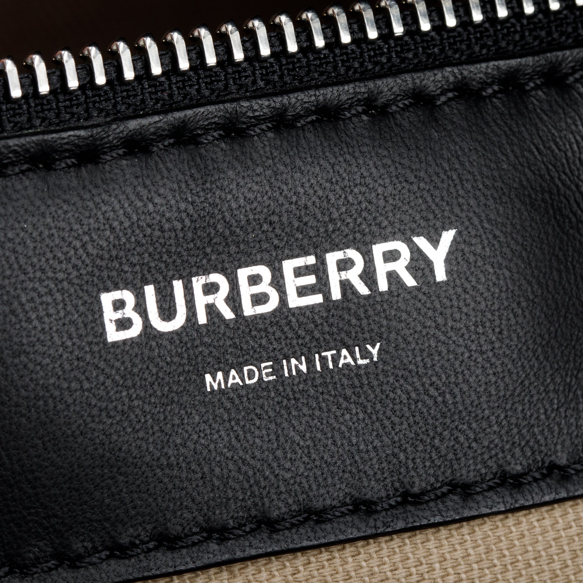 Burberry Black Grained Calfskin Leather Logo Embossed Weekender Bag