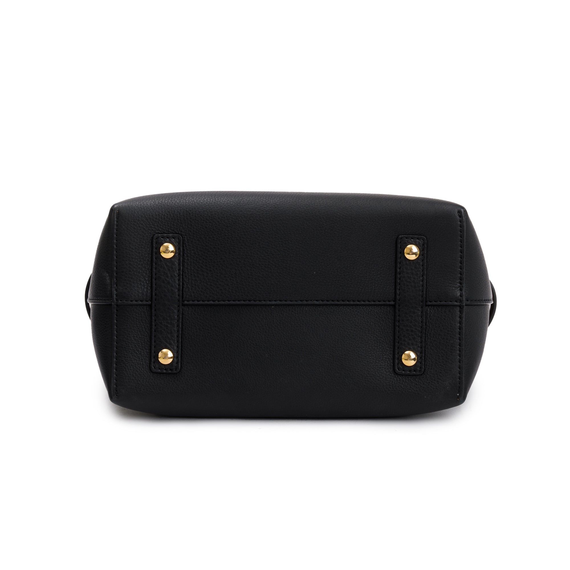 Burberry Black Grained Calfskin Leather Small Belt Tote Bag w/ Strap