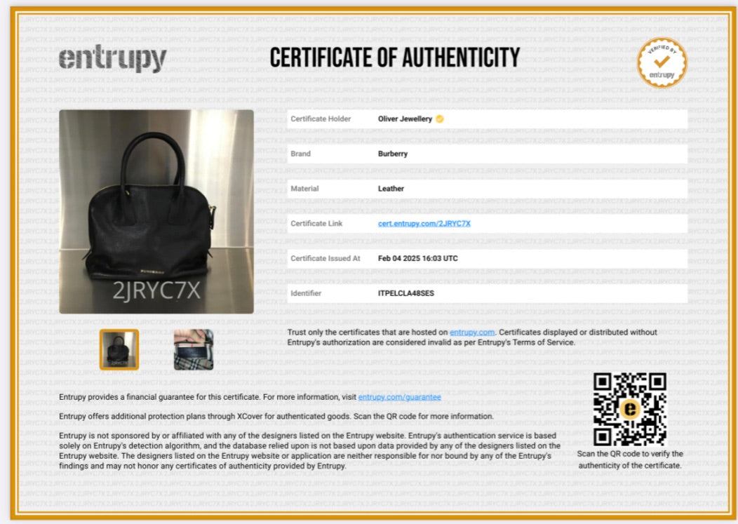 Burberry Black Grained Leather Greenwood Small Bowling Bag w/ Strap