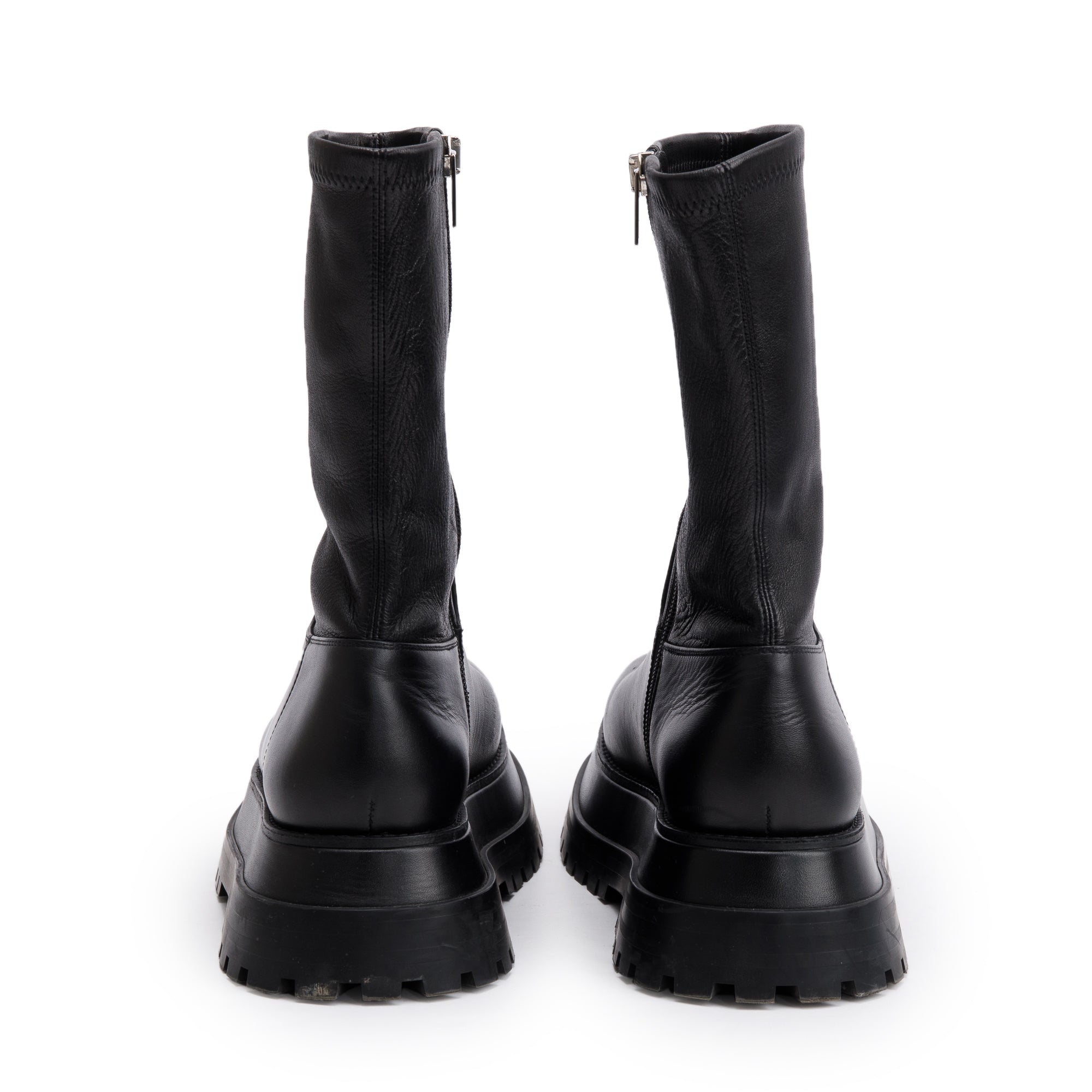 Burberry Black Leather Alf Hurr Ankle Boots, Size 37 w/ Box