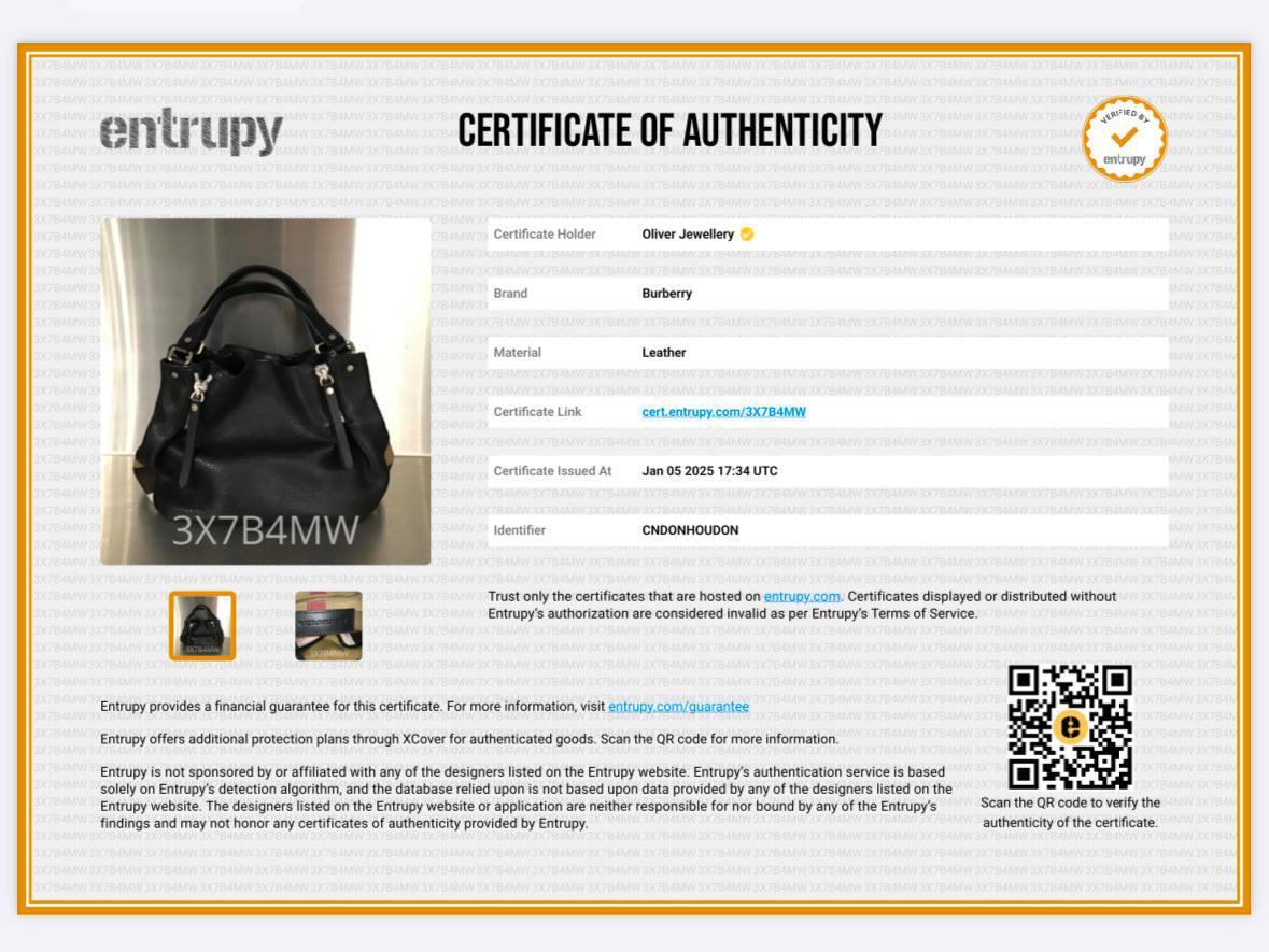 Burberry Black Leather & House Check Small Maidstone Bag