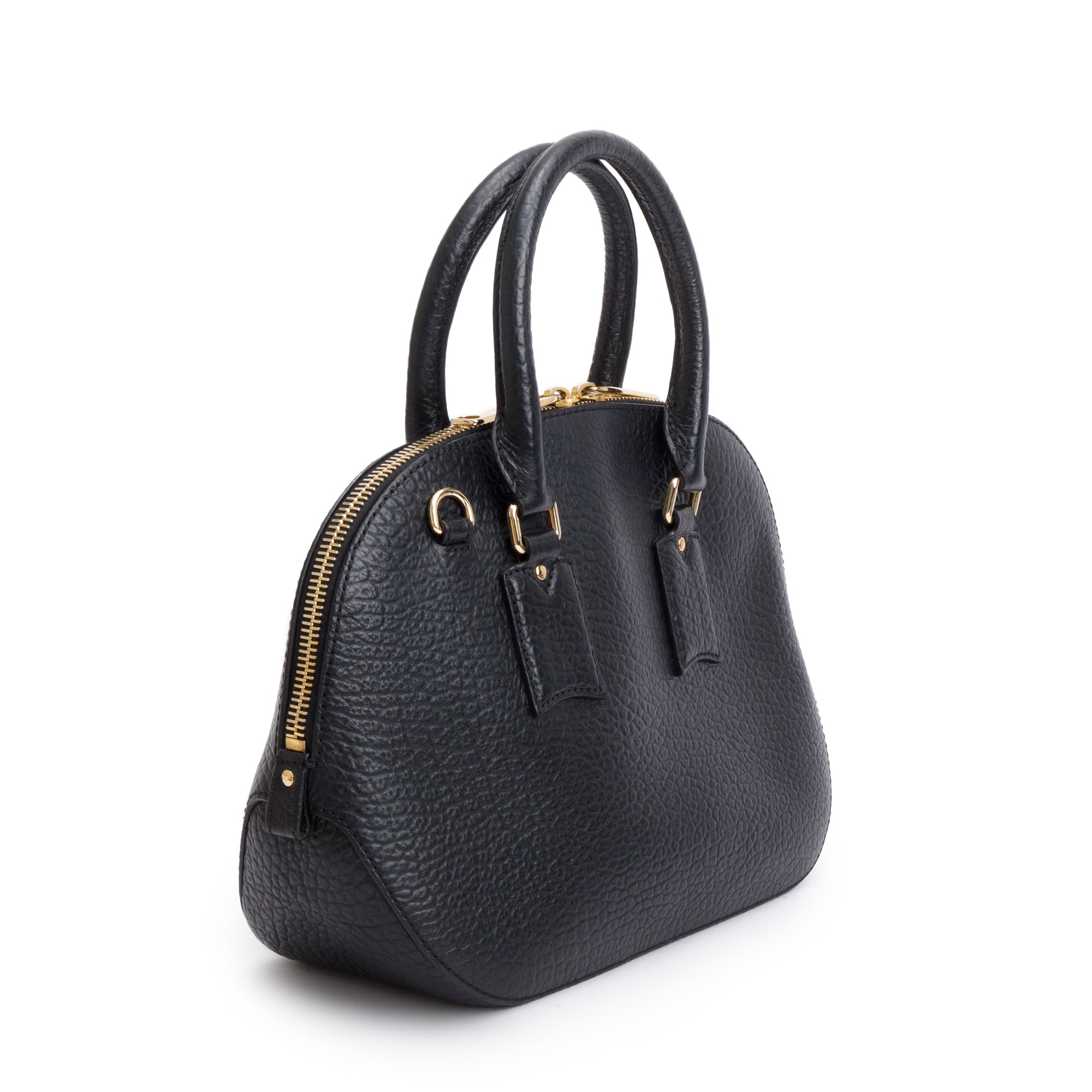 Burberry Black Leather Orchard Handle Bag – OLIVER'S