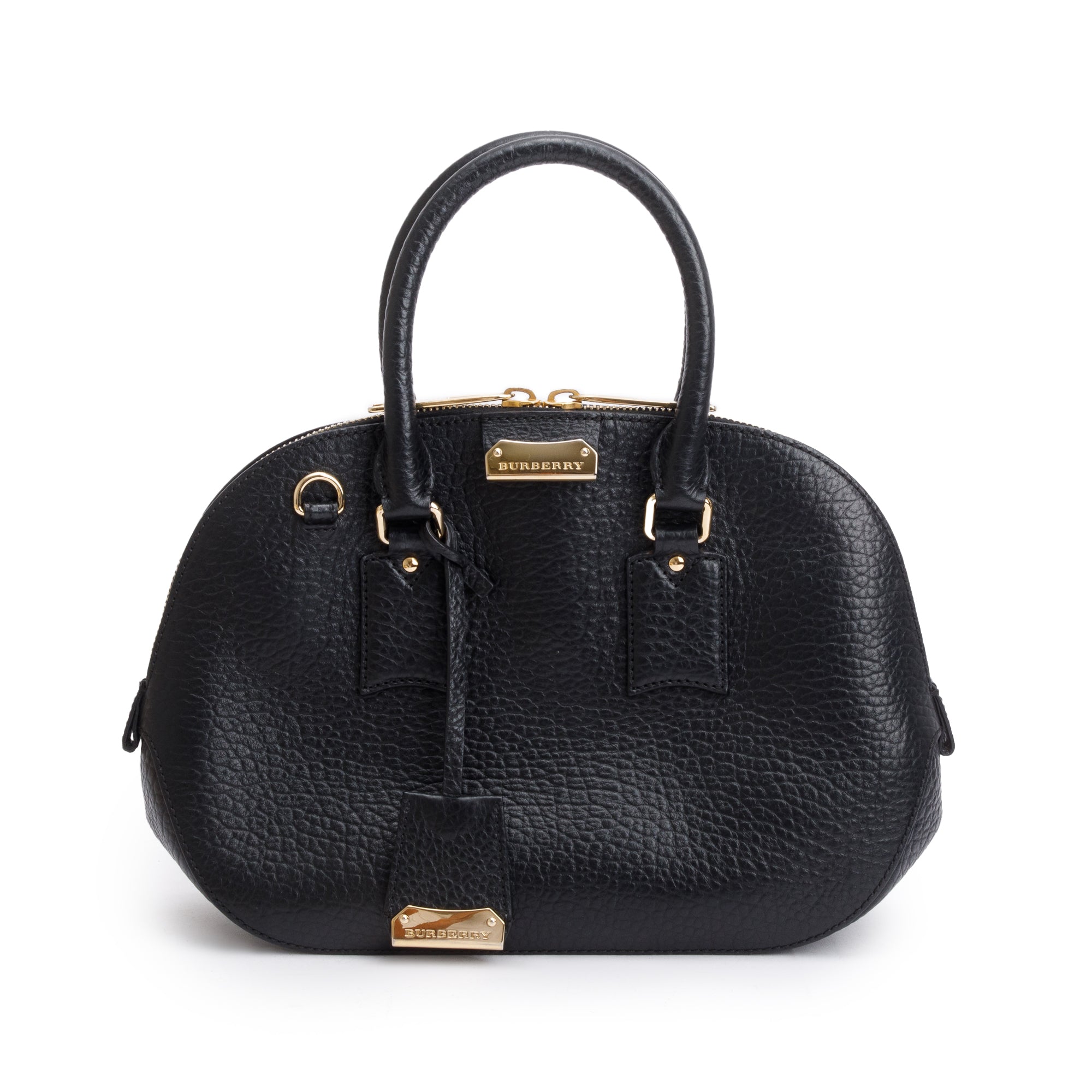 Burberry Black Leather Orchard Handle Bag