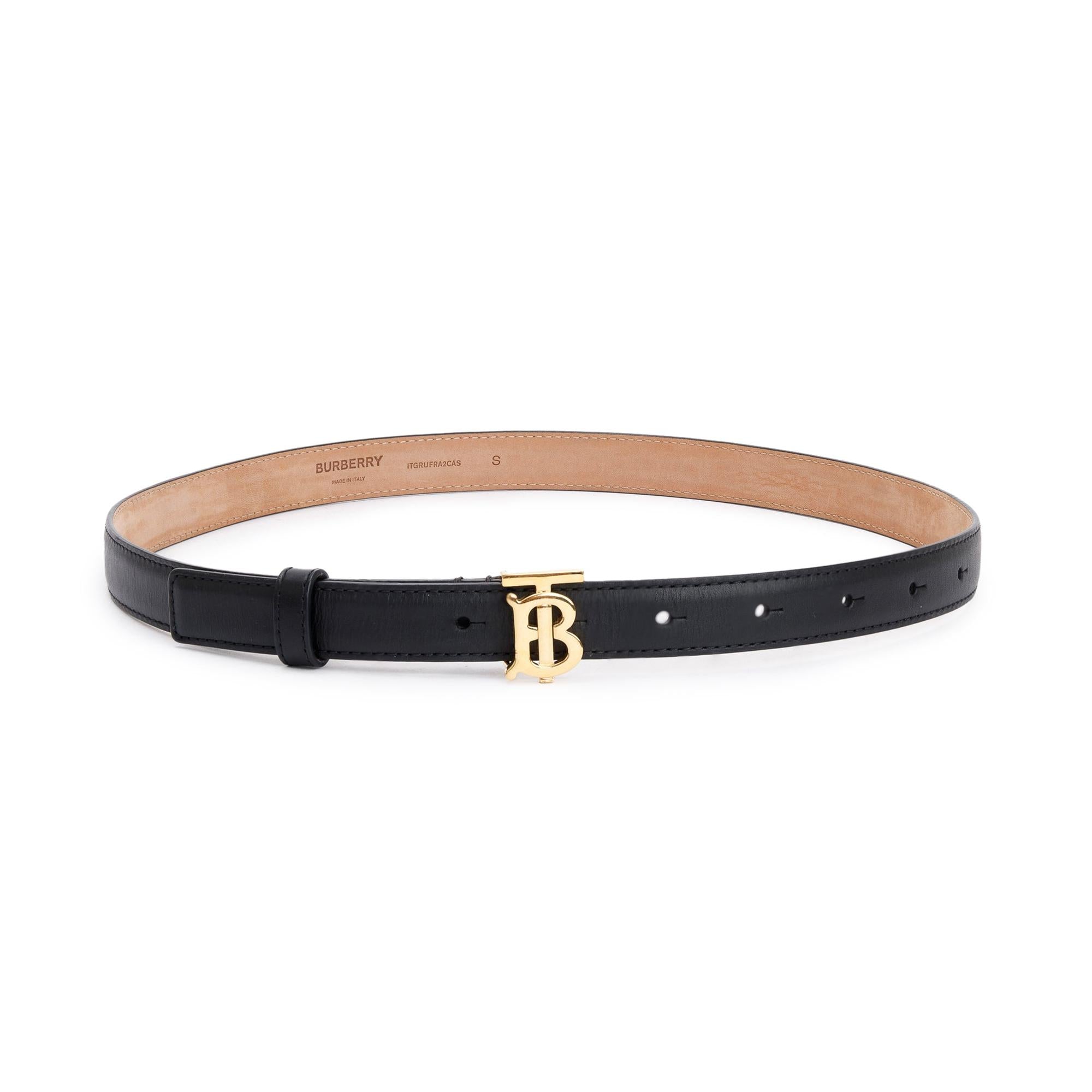 Burberry Black Leather Skinny Belt Kit