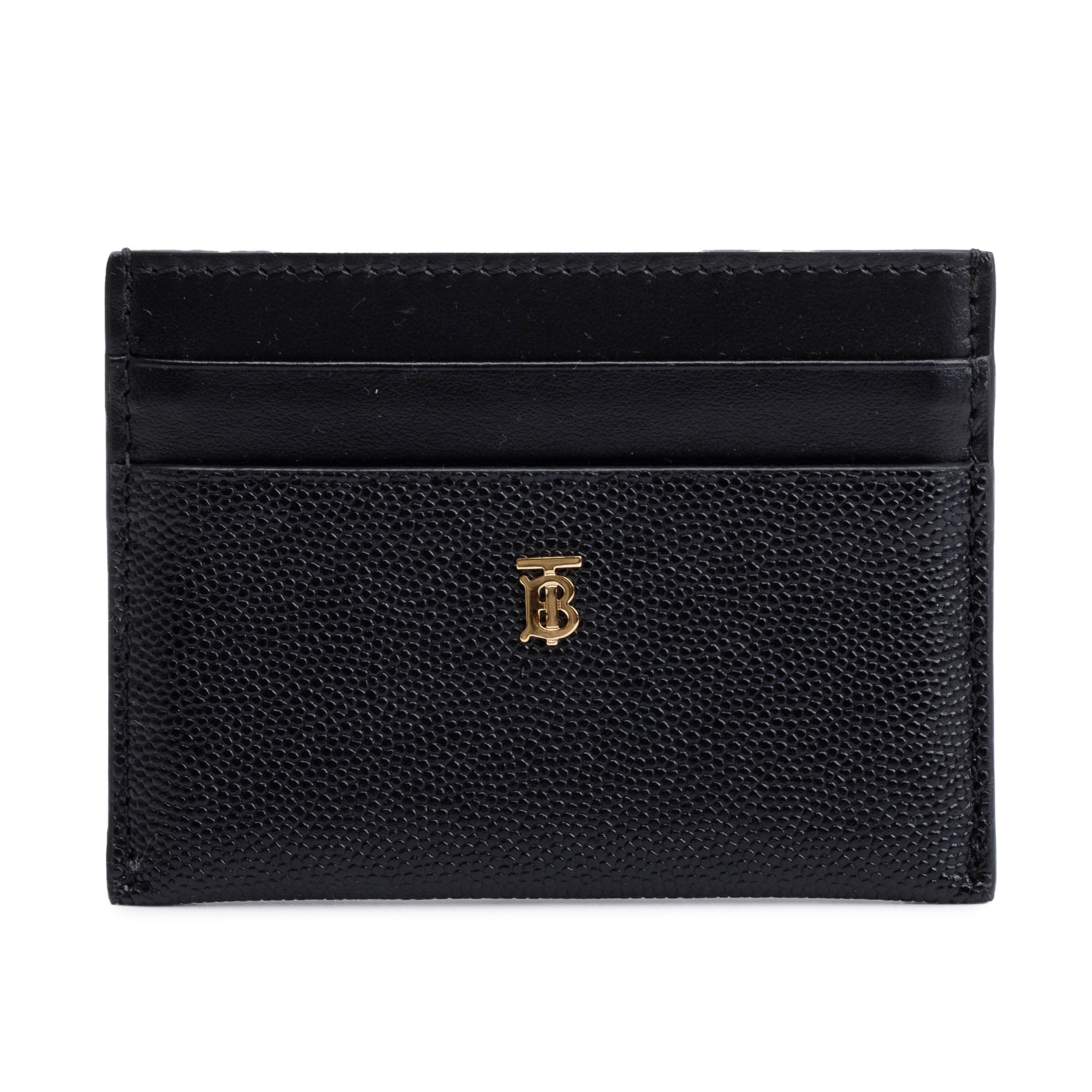 Burberry Black Leather TB Card Holder w/ Box