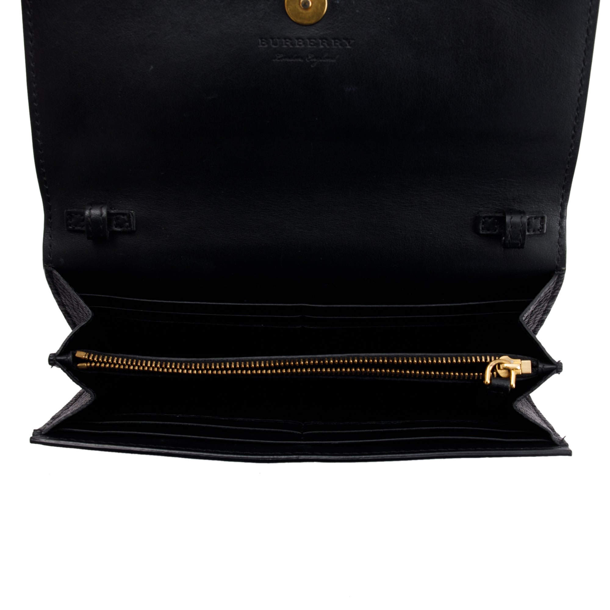 Burberry Black Leather Wallet on Chain