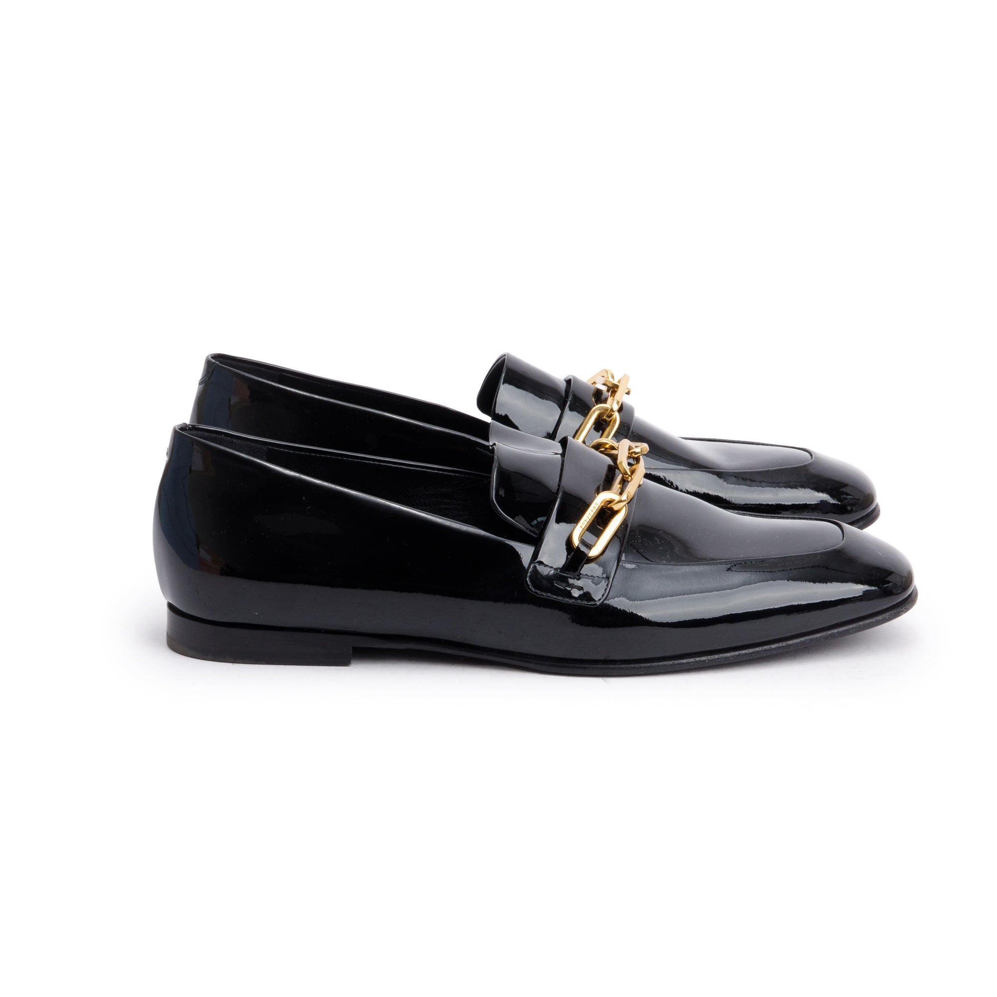 Burberry Black Patent Leather Chillcot Loafers, Size 38.5 w/ Box