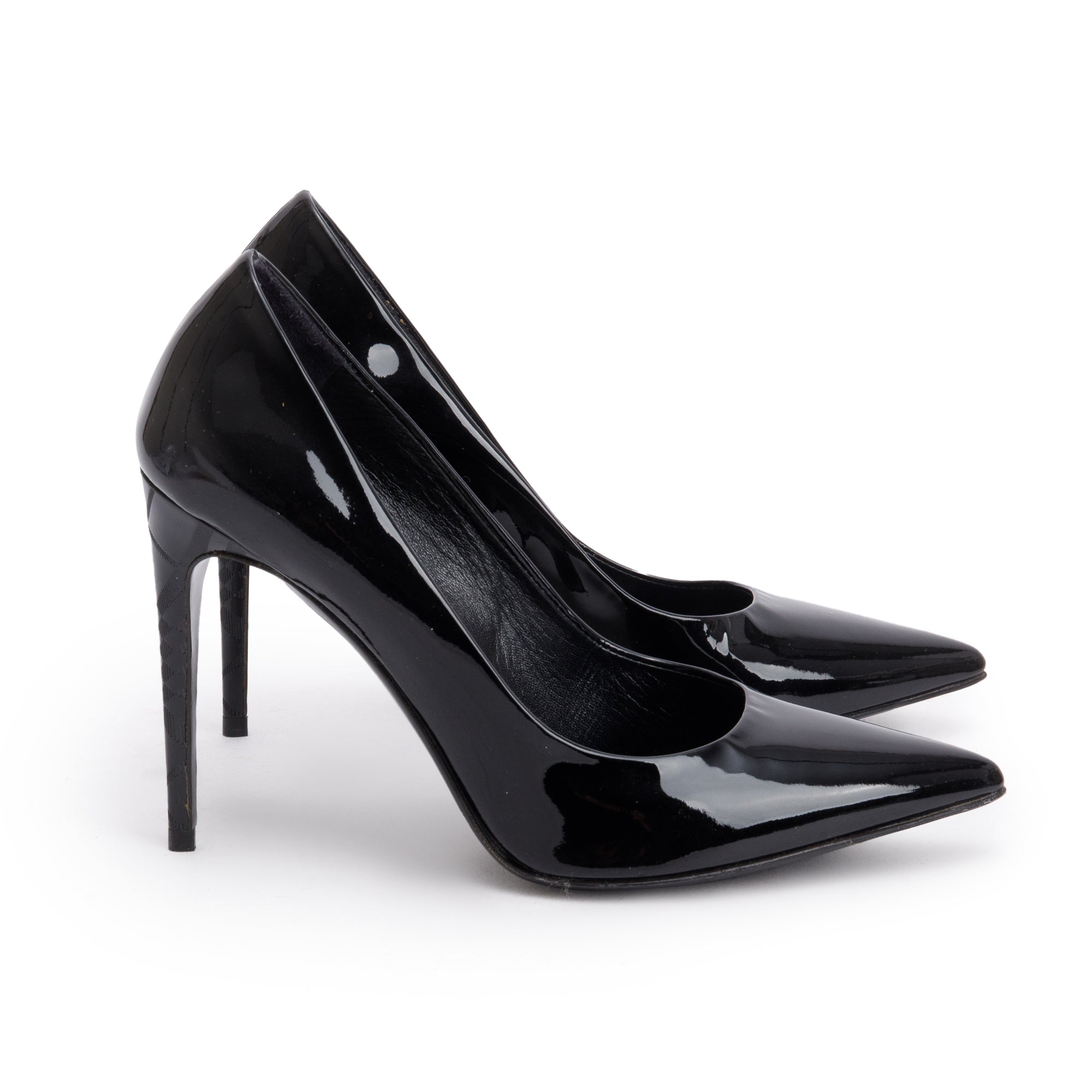 Burberry Black Patent Leather Pumps, Size 36.5