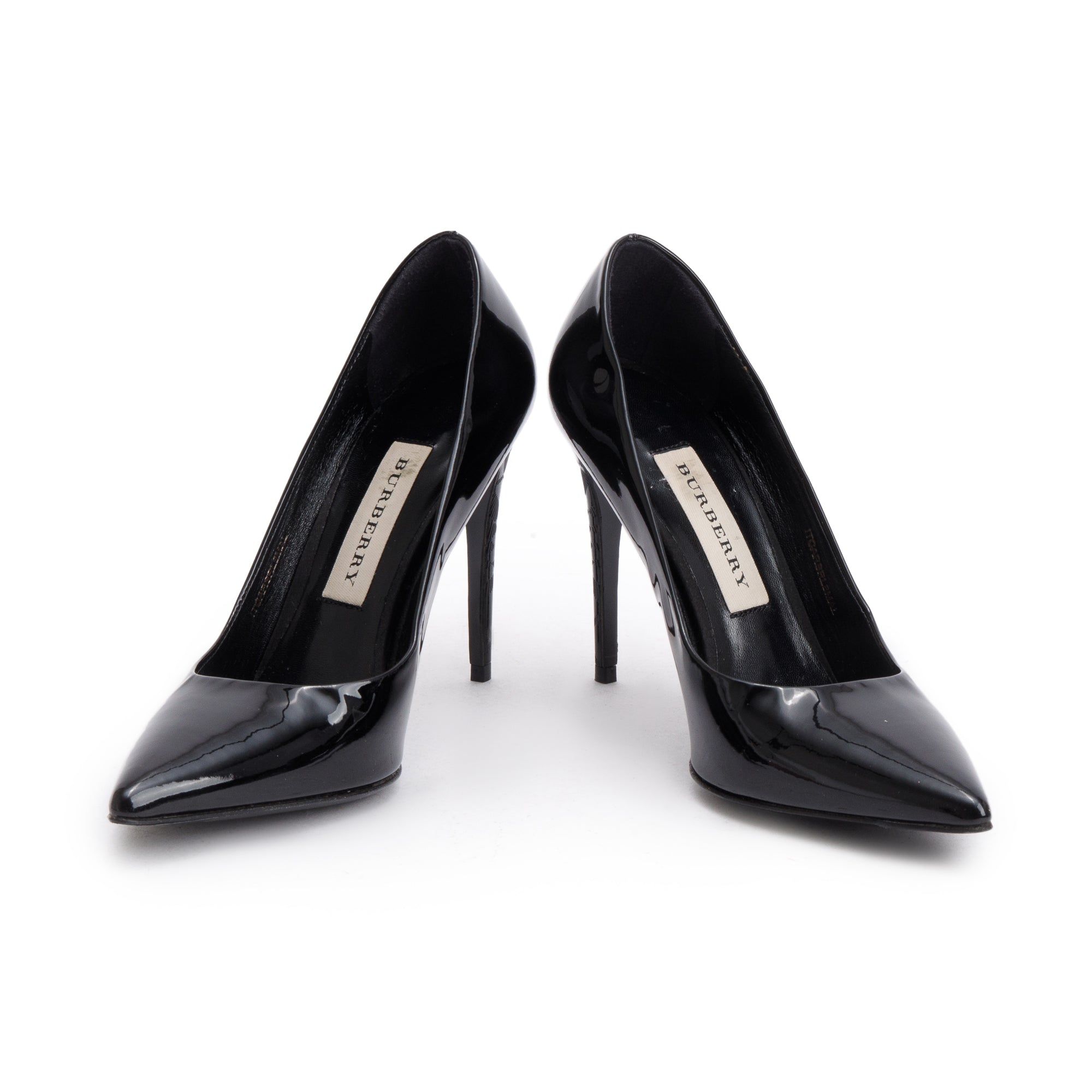Burberry Black Patent Leather Pumps, Size 36.5