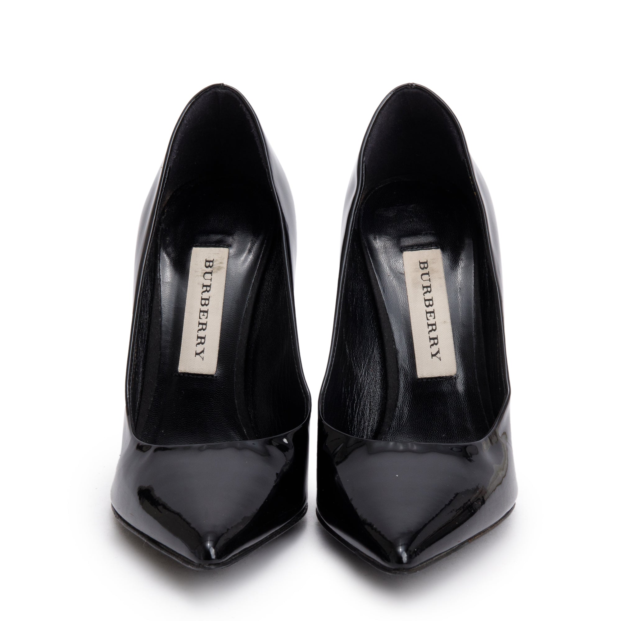 Burberry Black Patent Leather Pumps, Size 36.5