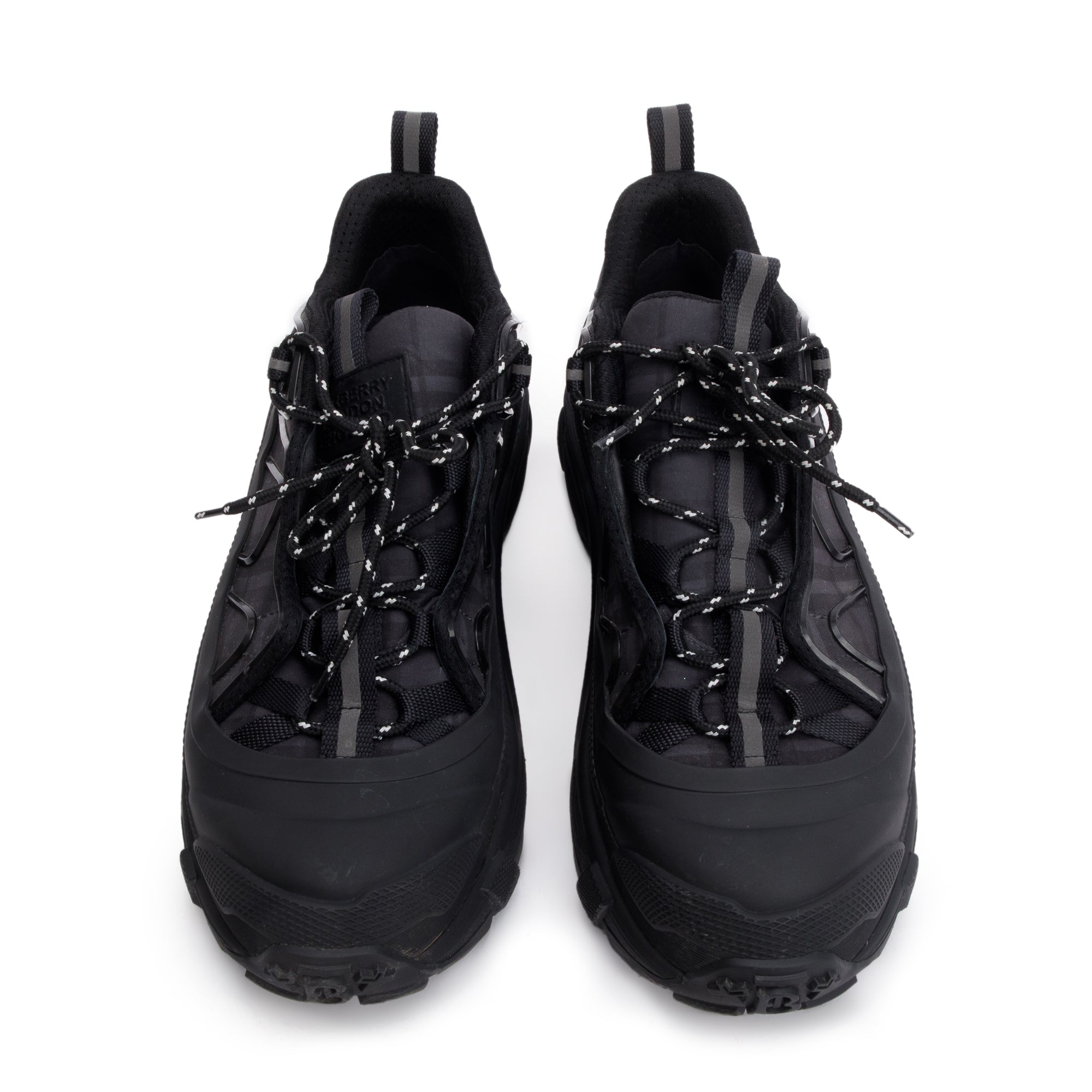 Burberry Black Rubber House Check Canvas Arthur Sneakers, Size 44 w/ Box