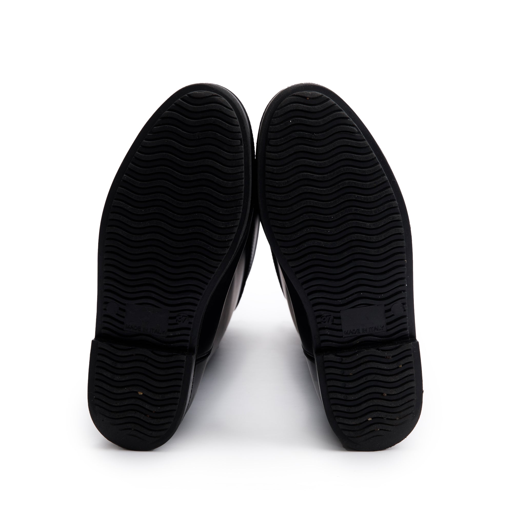 Burberry Black Rubber Knee High Rain Boots, Size 37