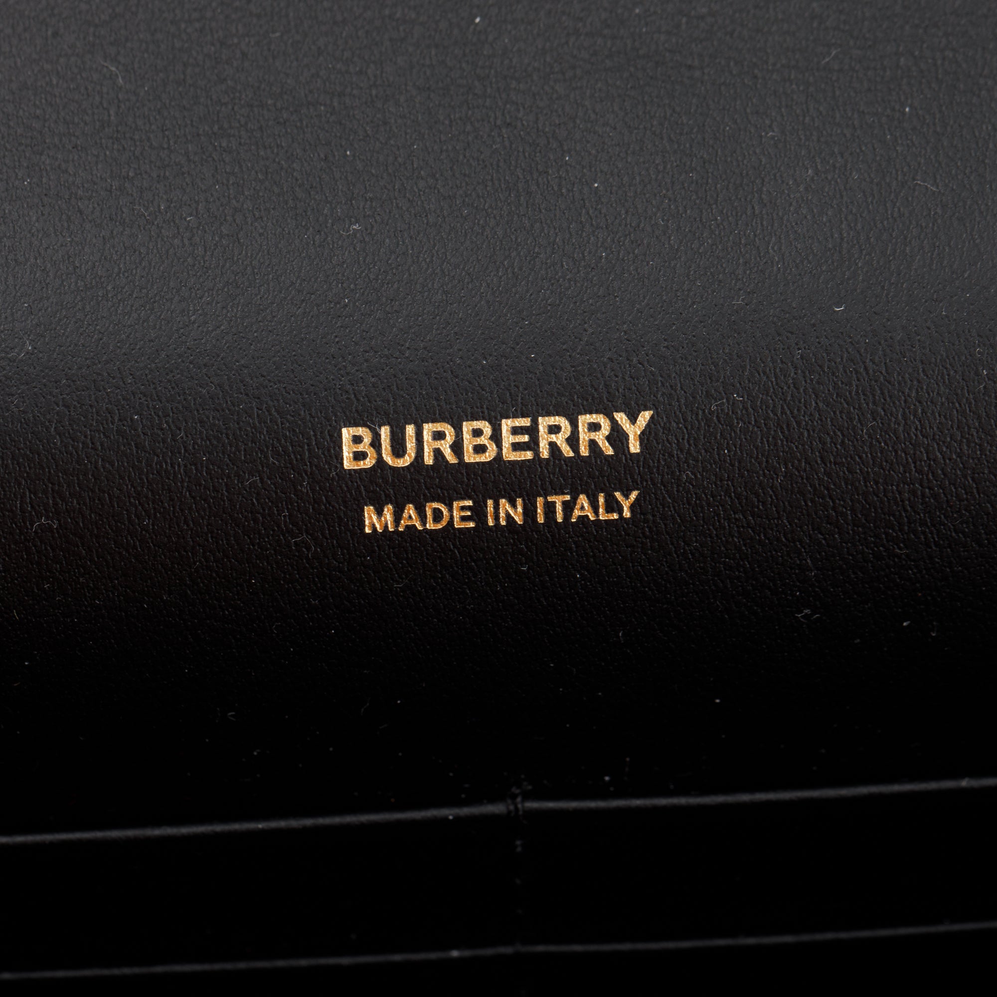 Burberry Black Smooth Calfskin Leather TB Shoulder Bag