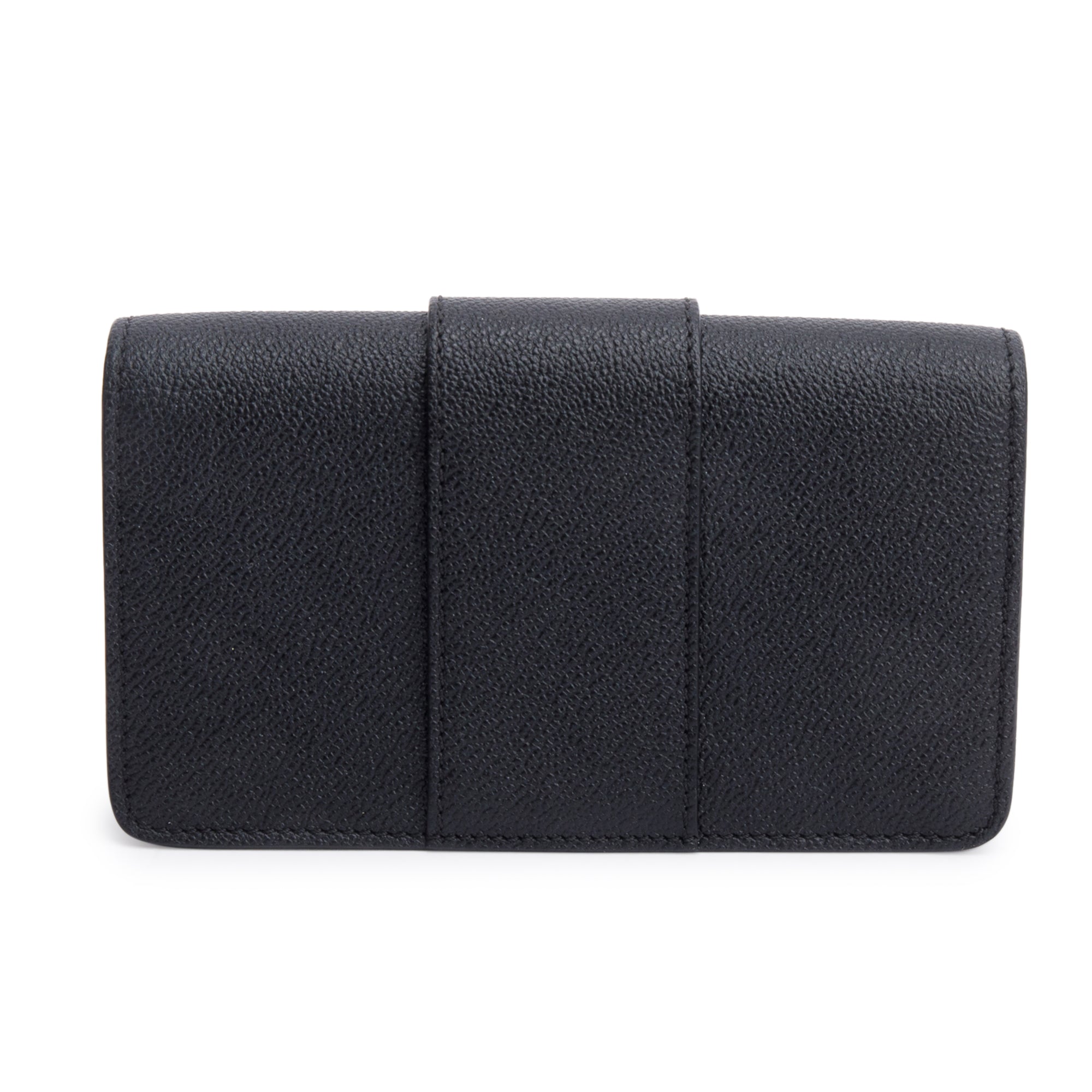 Burberry Black Soft Grain Calfskin Leather Mini Buckle Phone Bag