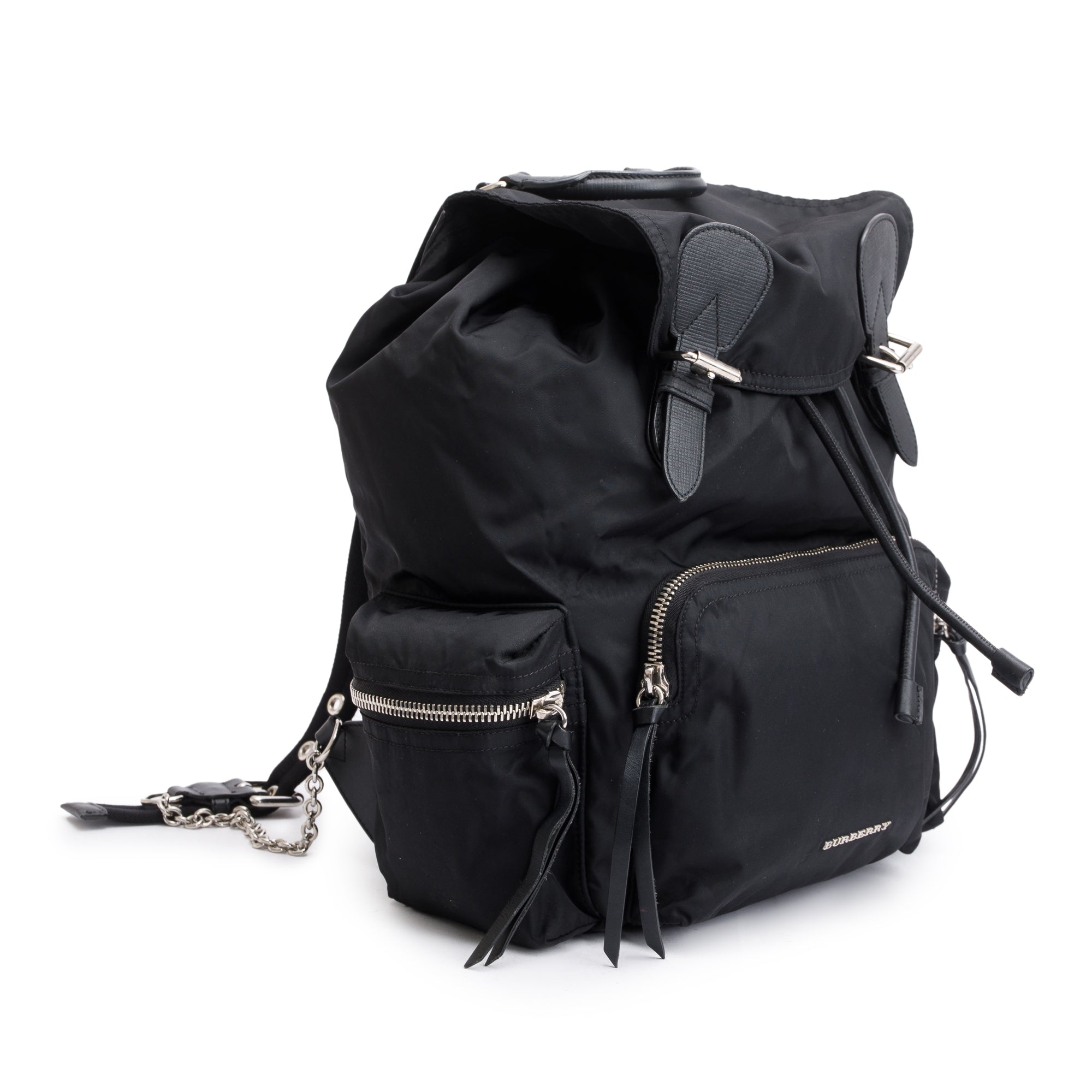 Burberry Black Technical Nylon Large Rucksack Backpack